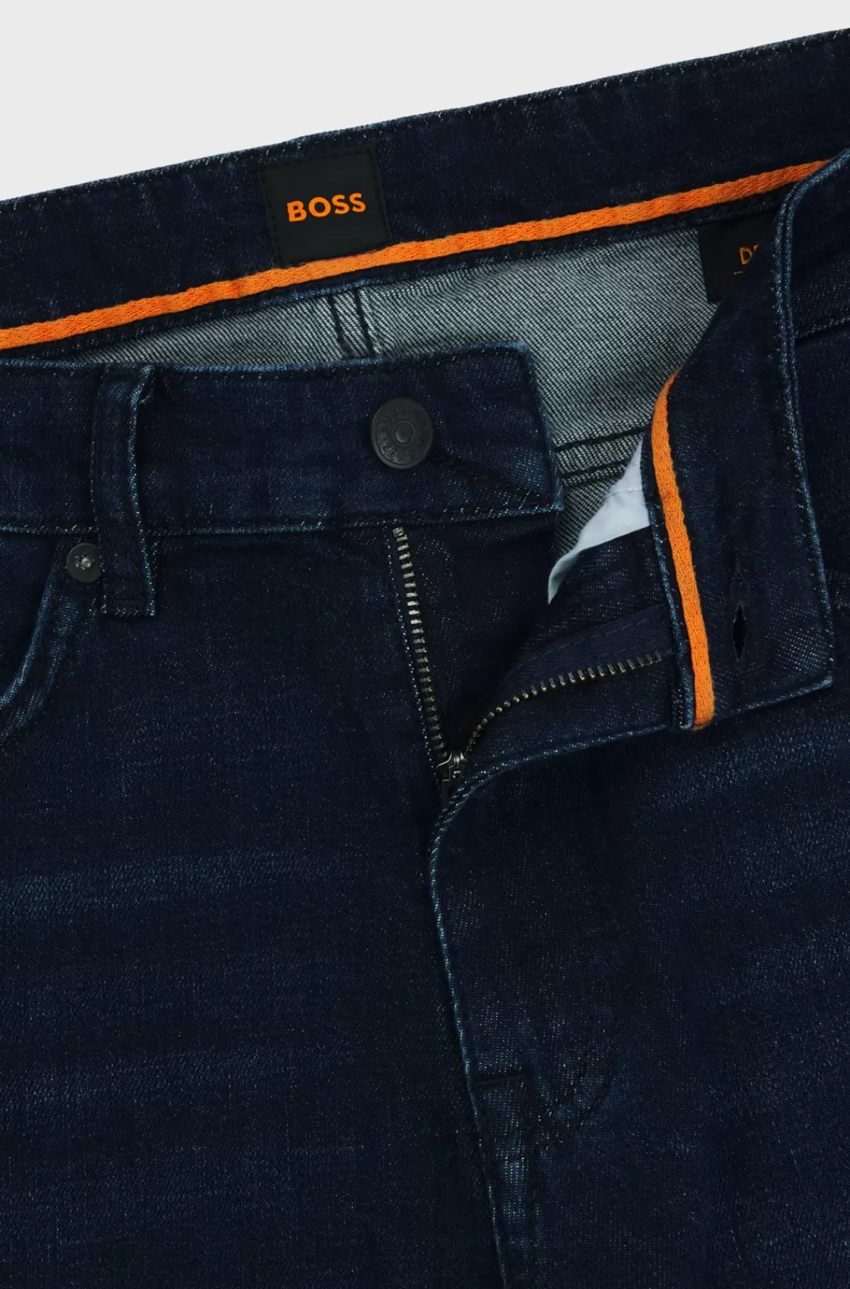 HUGO BOSS Delaware Jeans Med Slim Fit I Behagelig Blå Denim Med Stræk Mørkeblå Store