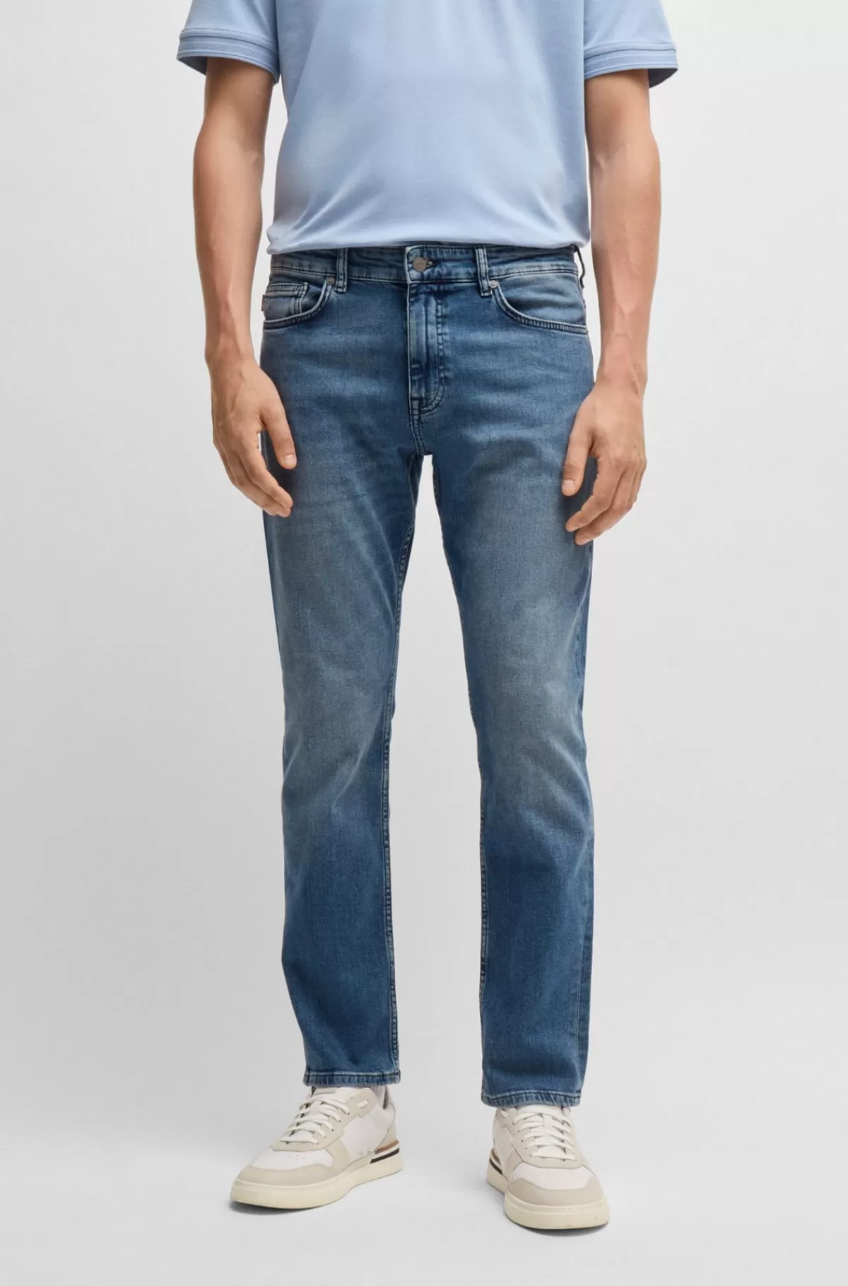 HUGO BOSS Delaware Jeans Med Slim Fit I Behagelig Denim Med Stræk Blå Best Sale