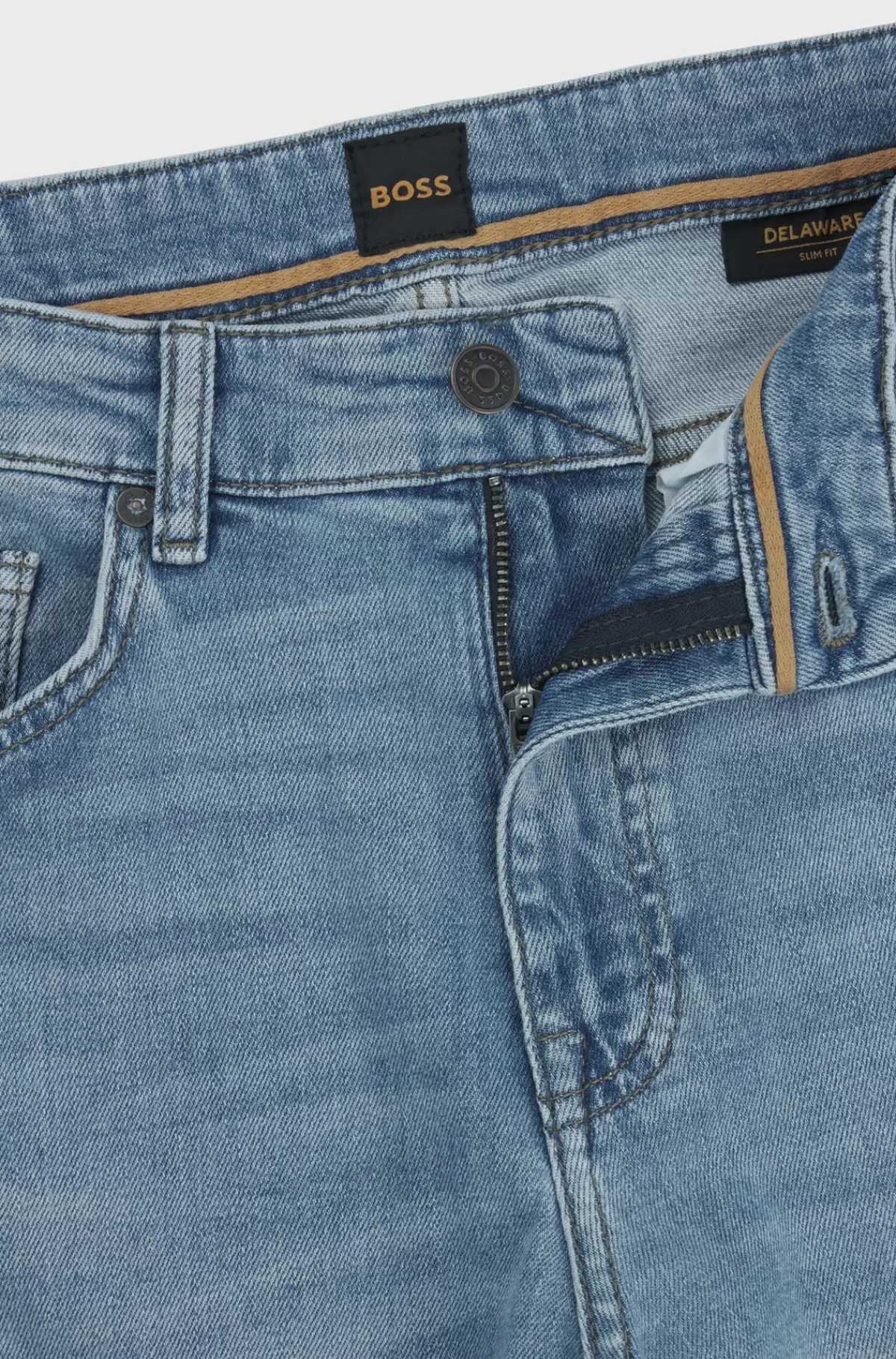 HUGO BOSS Delaware Jeans Med Slim Fit I Blå Behagelig Denim Med Stræk Lyseblå Sale