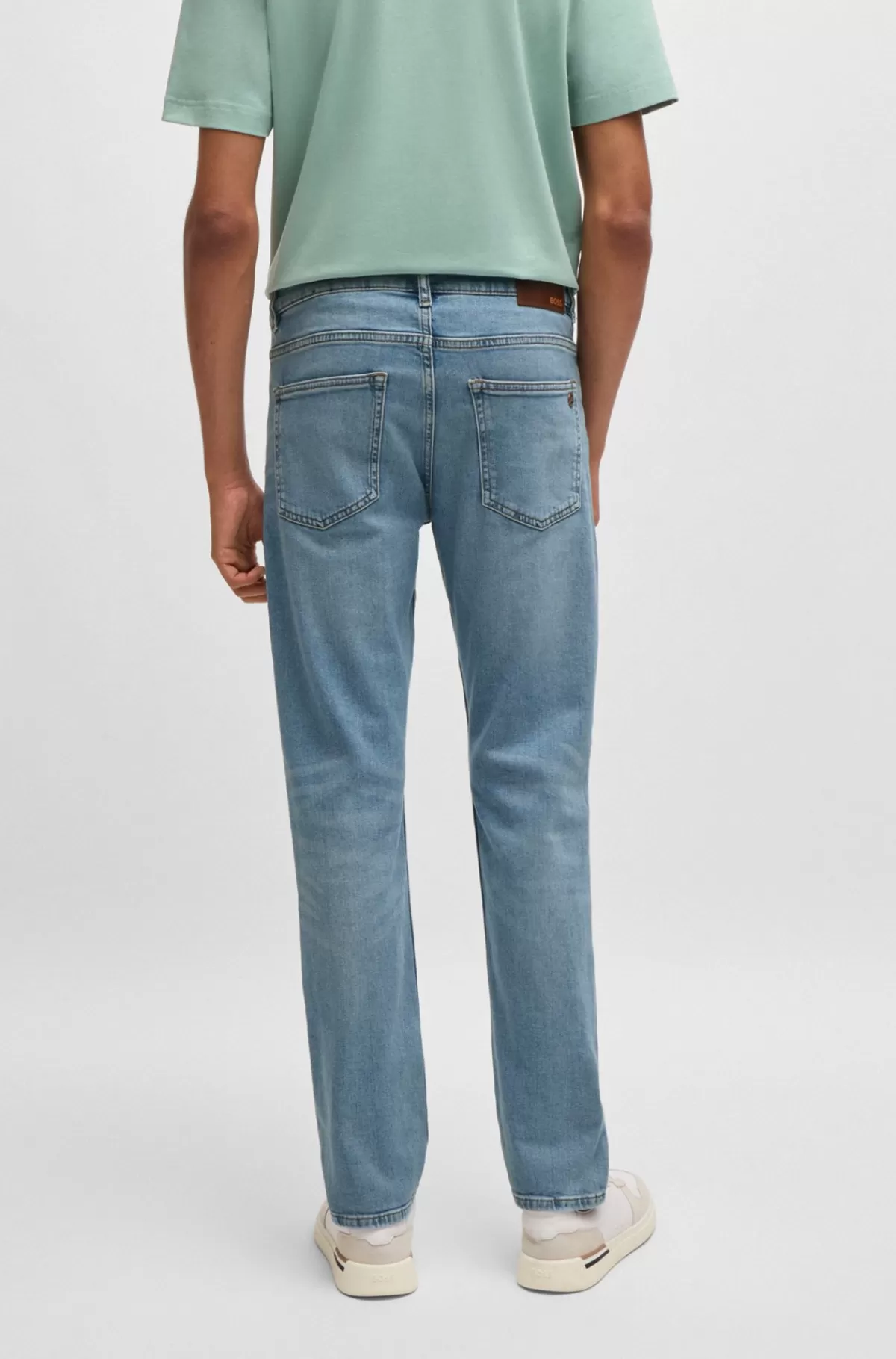 HUGO BOSS Delaware Jeans Med Slim Fit I Blå Behagelig Denim Med Stræk Lyseblå Sale