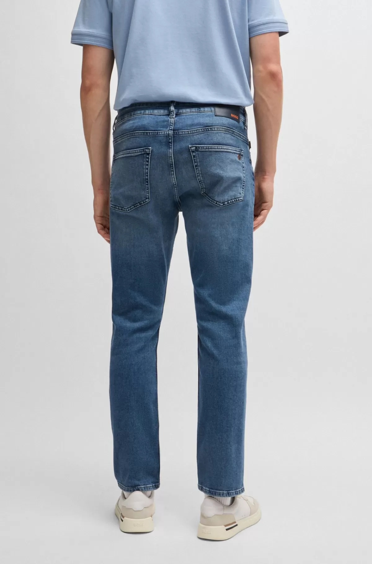 HUGO BOSS Delaware Jeans Med Slim Fit I Behagelig Denim Med Stræk Blå Best Sale