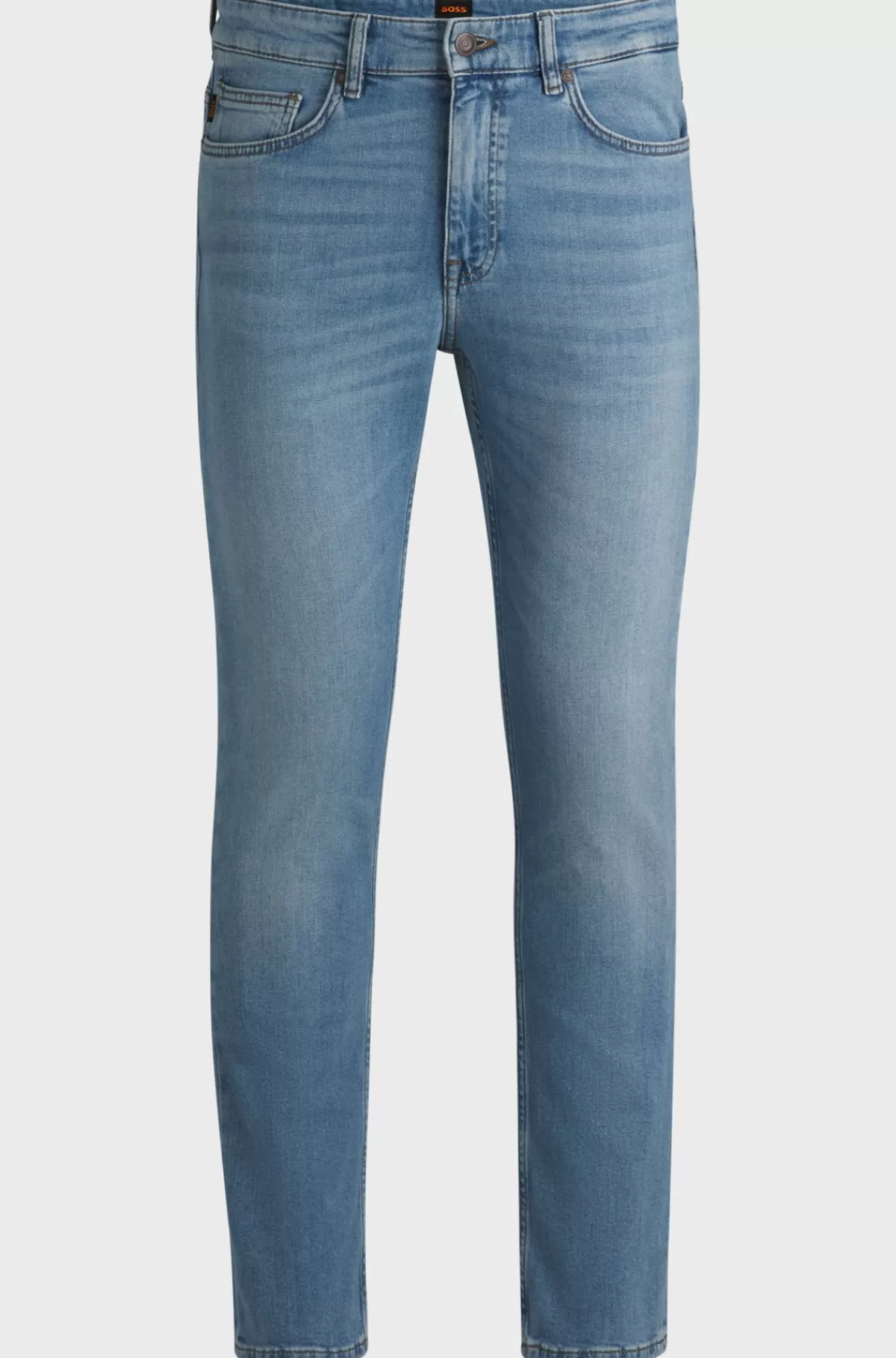 HUGO BOSS Delaware Jeans Med Slim Fit I Blå Behagelig Denim Med Stræk Lyseblå Sale