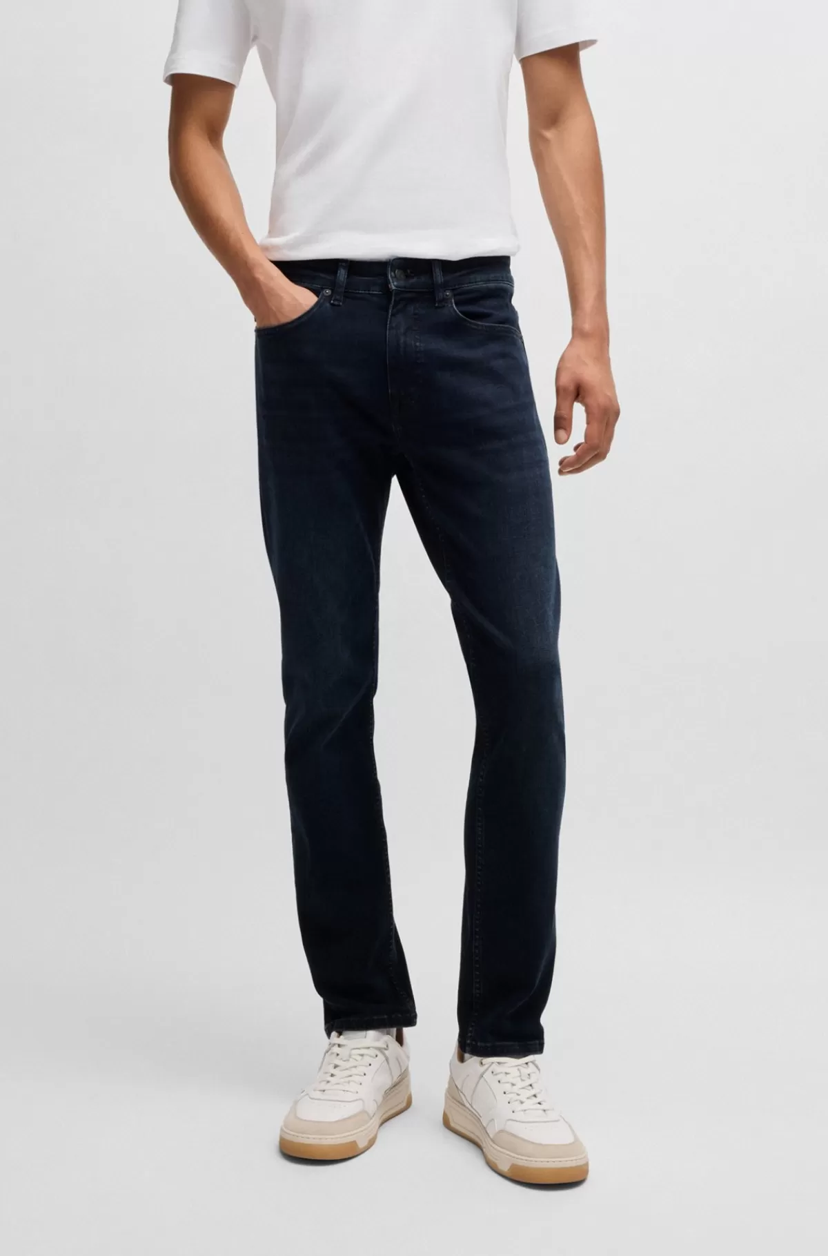 HUGO BOSS Delaware Jeans Med Slim Fit I Ekstra Blød Og Lækker Blåsort Denim Mørkeblå Outlet