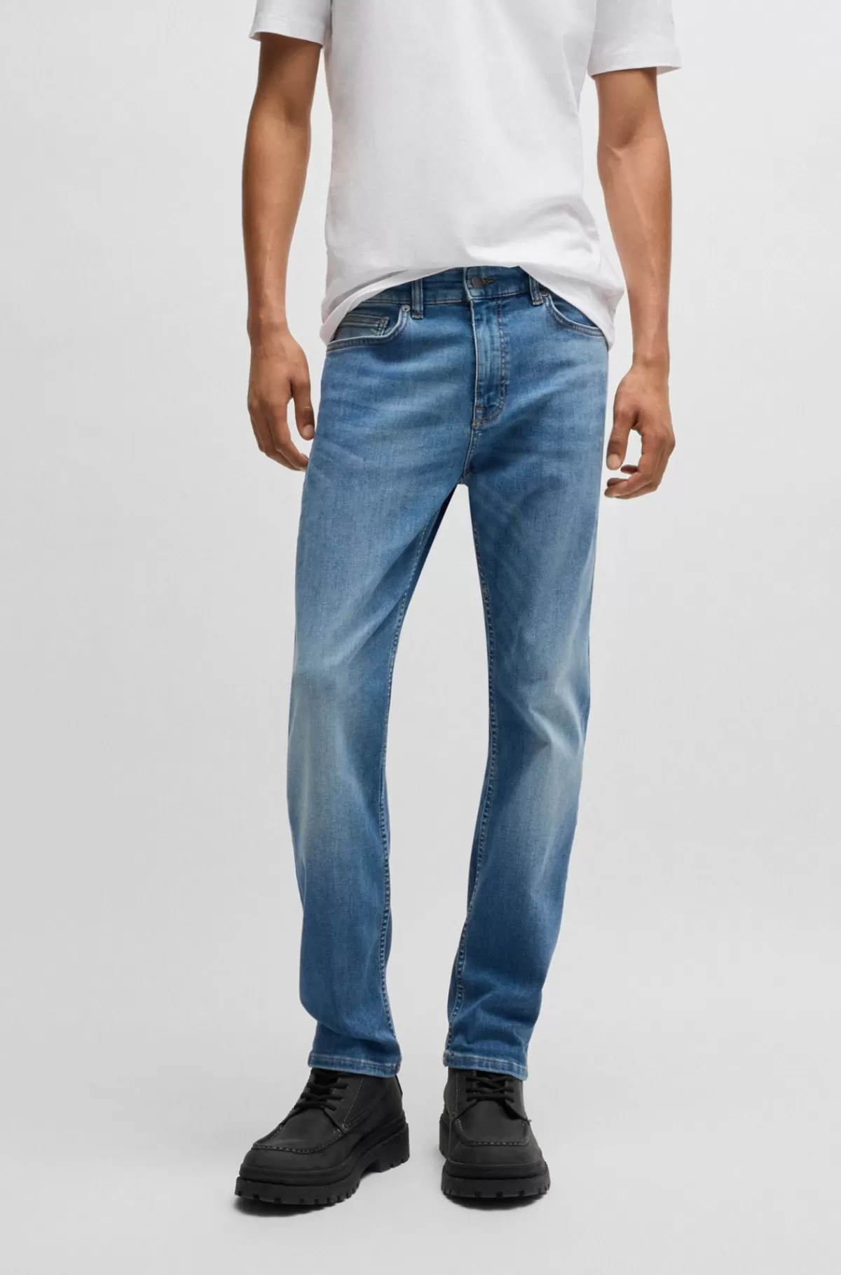 HUGO BOSS Delaware Jeans Med Slim Fit I Ekstra Blød Og Smidig Denim Blå Store