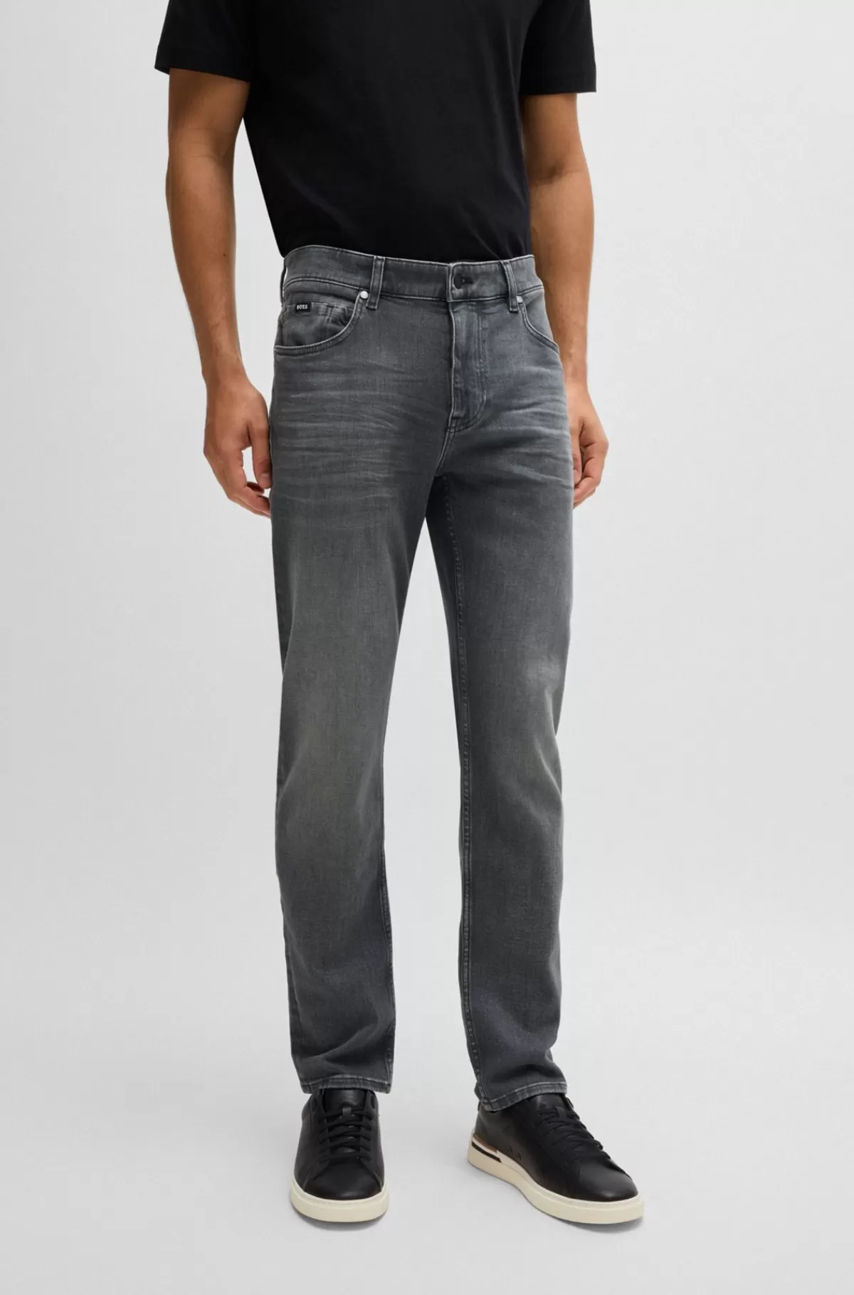 HUGO BOSS Delaware Jeans Med Slim Fit I Denim Med Stræk Grå Discount