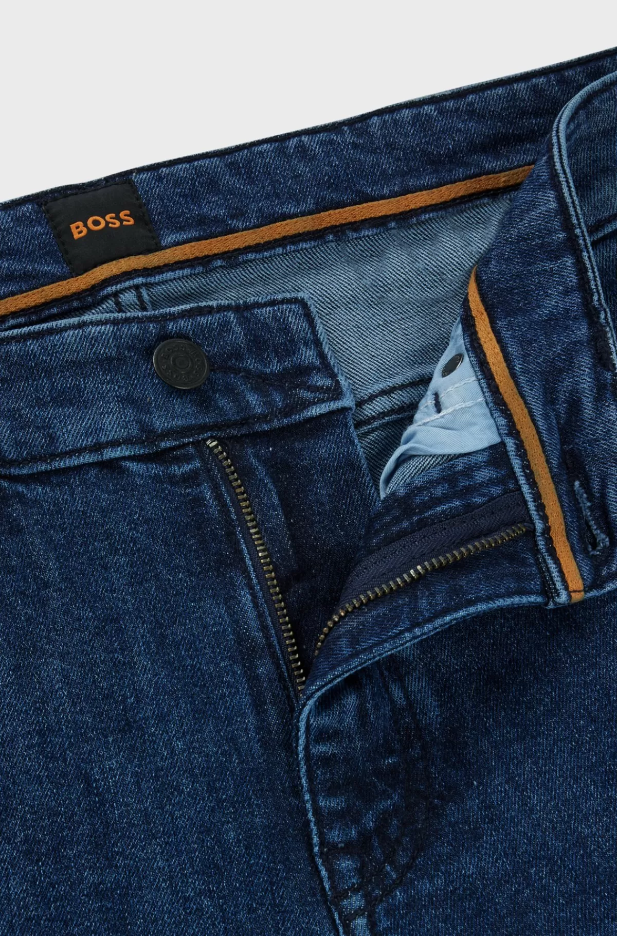 HUGO BOSS Delaware Jeans Med Slim Fit I Denim Med Behageligt Stræk Mørkeblå Sale