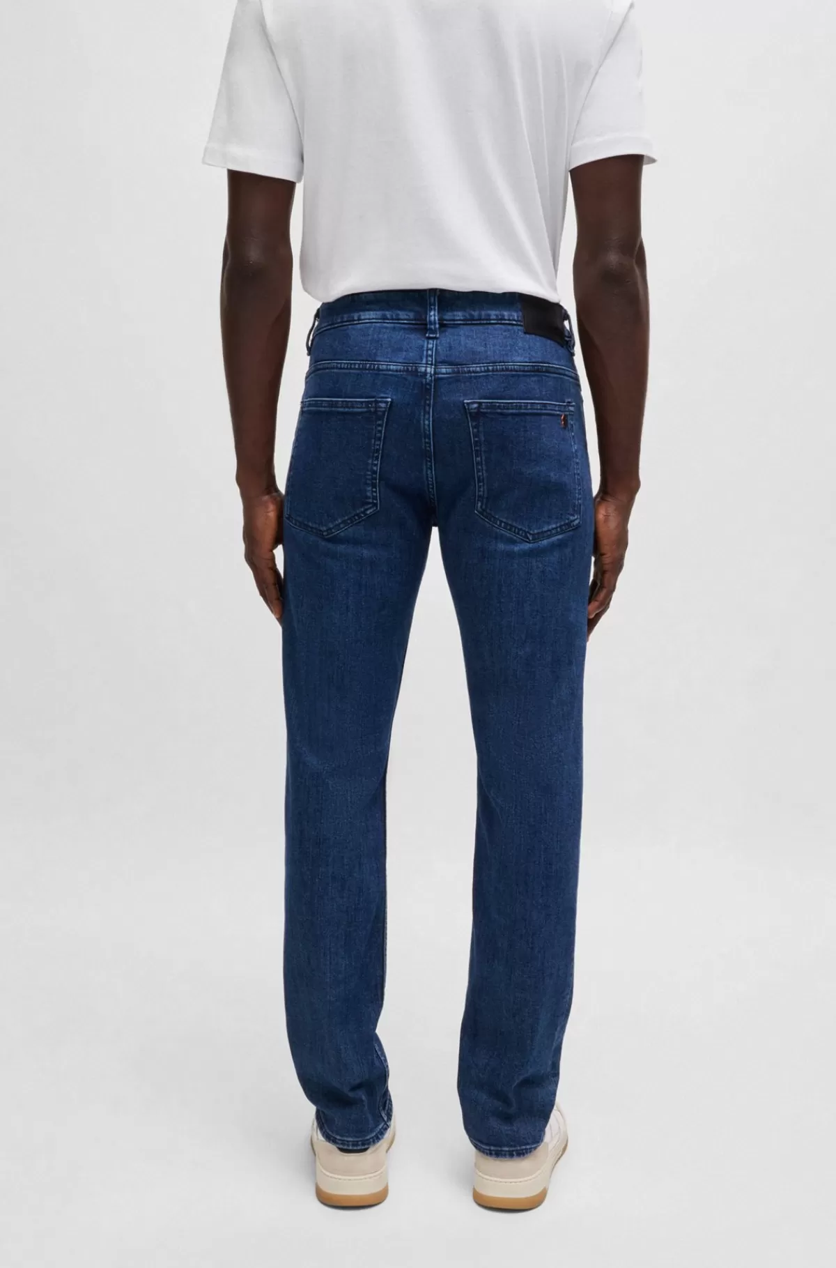 HUGO BOSS Delaware Jeans Med Slim Fit I Denim Med Behageligt Stræk Mørkeblå Sale