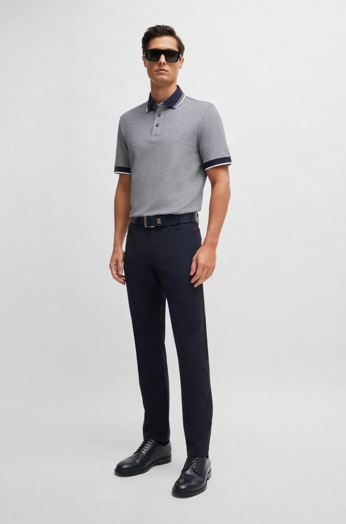 HUGO BOSS Delaware Jeans Med Slim Fit I Vævet Strækmateriale Mørkeblå Flash Sale