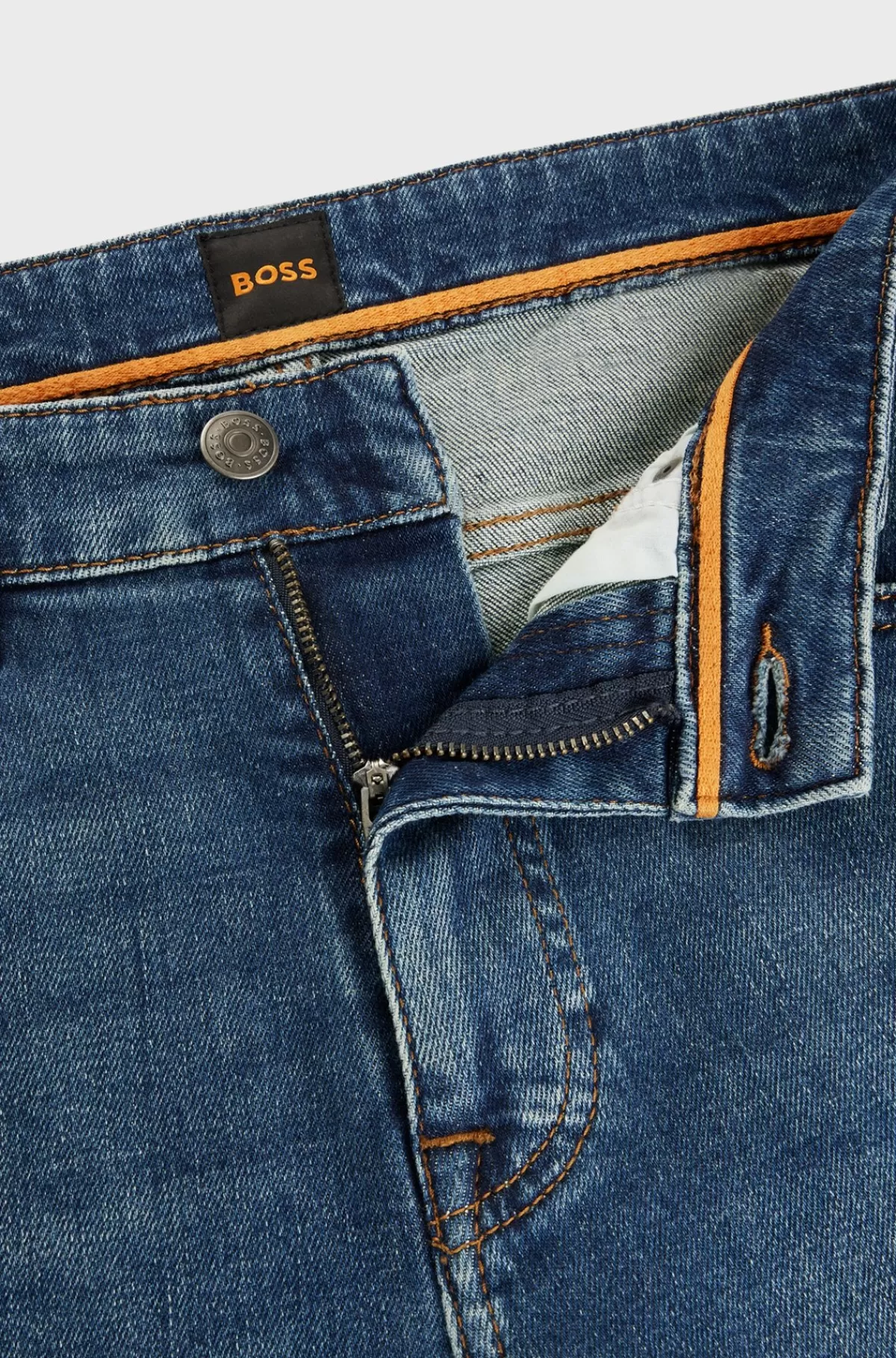 HUGO BOSS Delaware Slim Fit Blå Jeans I Behagelig Denim Med Stræk Mørkeblå Sale