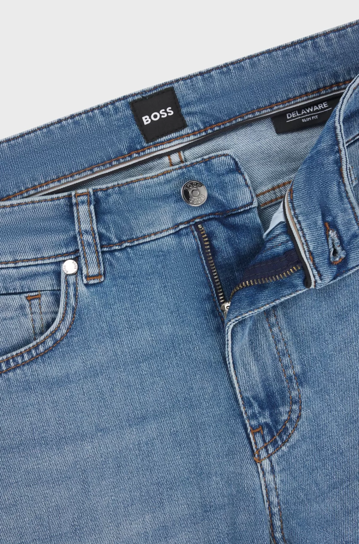 HUGO BOSS Delaware Slim Fit Jeans I Behagelig Denim Med Stræk Blå Flash Sale