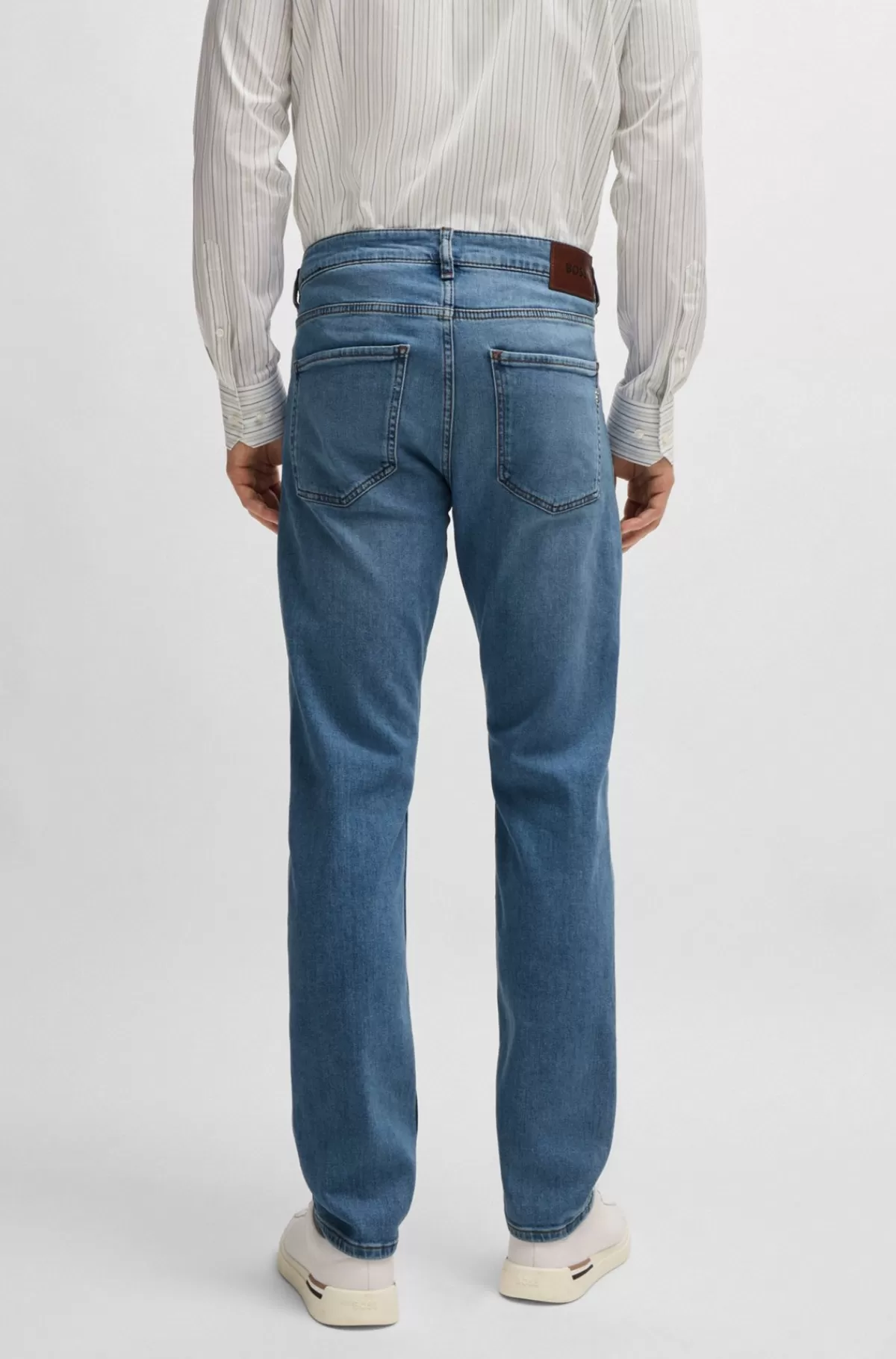HUGO BOSS Delaware Slim Fit Jeans I Behagelig Denim Med Stræk Blå Flash Sale