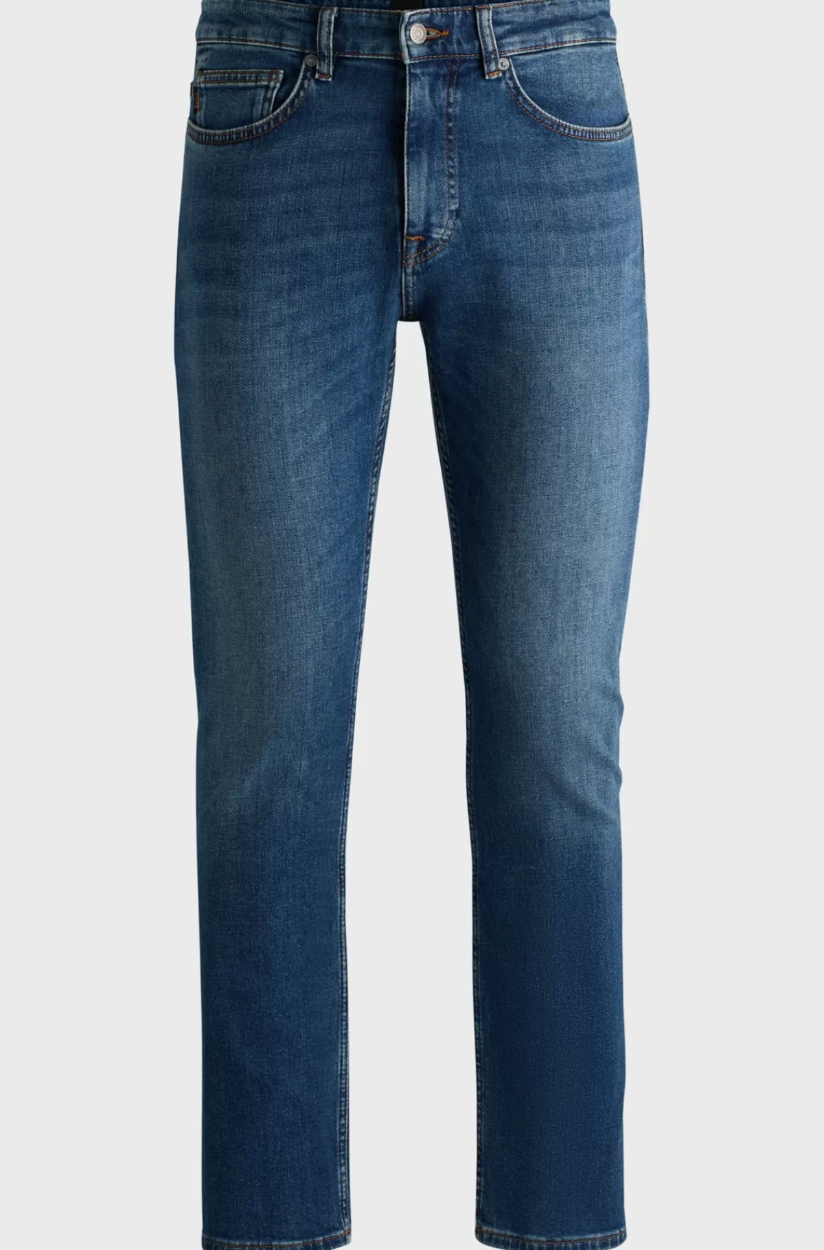 HUGO BOSS Delaware Slim Fit Blå Jeans I Behagelig Denim Med Stræk Mørkeblå Sale