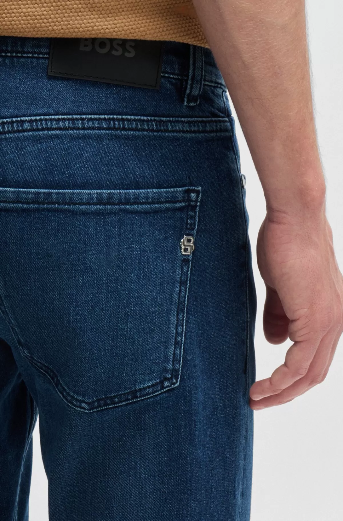 HUGO BOSS Delaware Slim Fit Jeans I Behagelig Denim Med Stræk I Pure-blue Blå Store