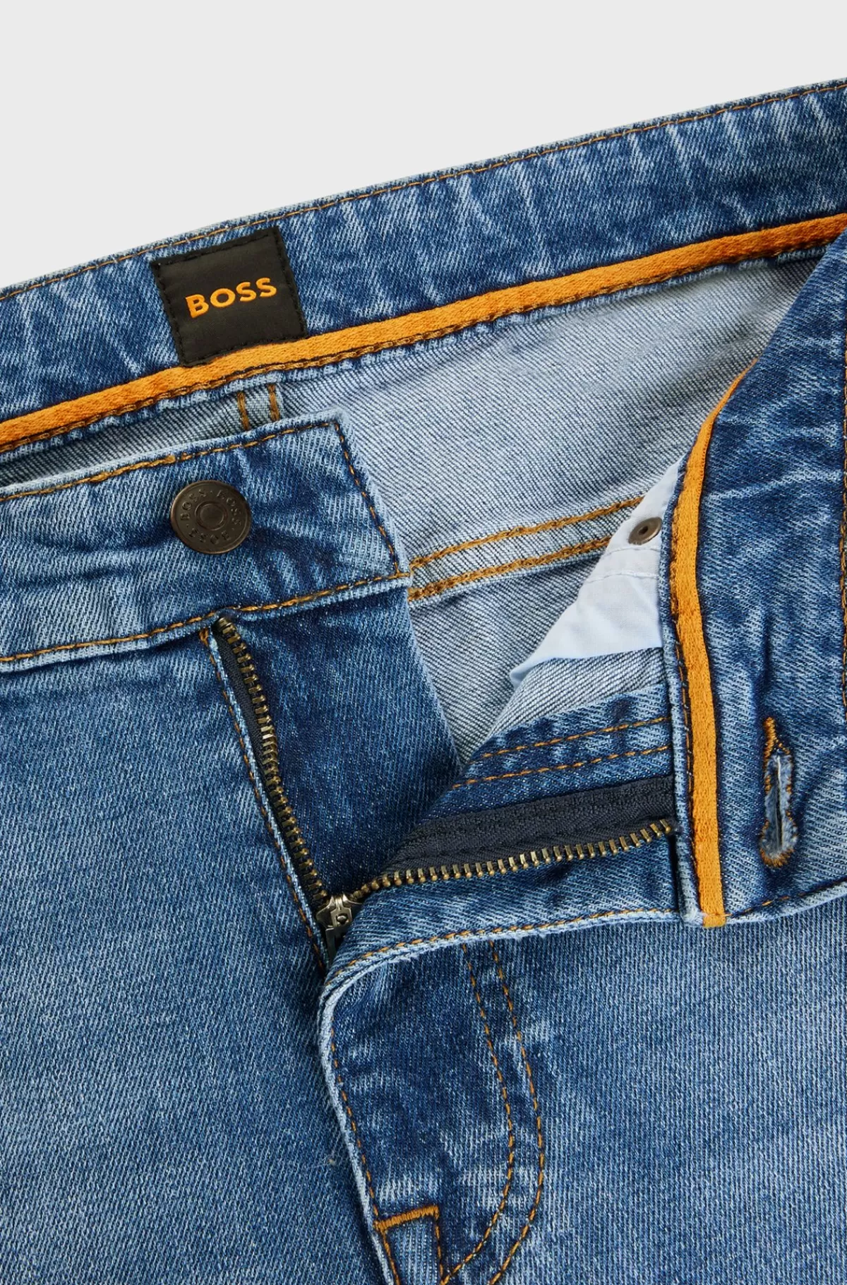 HUGO BOSS Delaware Slim Fit Jeans I Blå Behagelig Denim Med Stræk Turkis Clearance