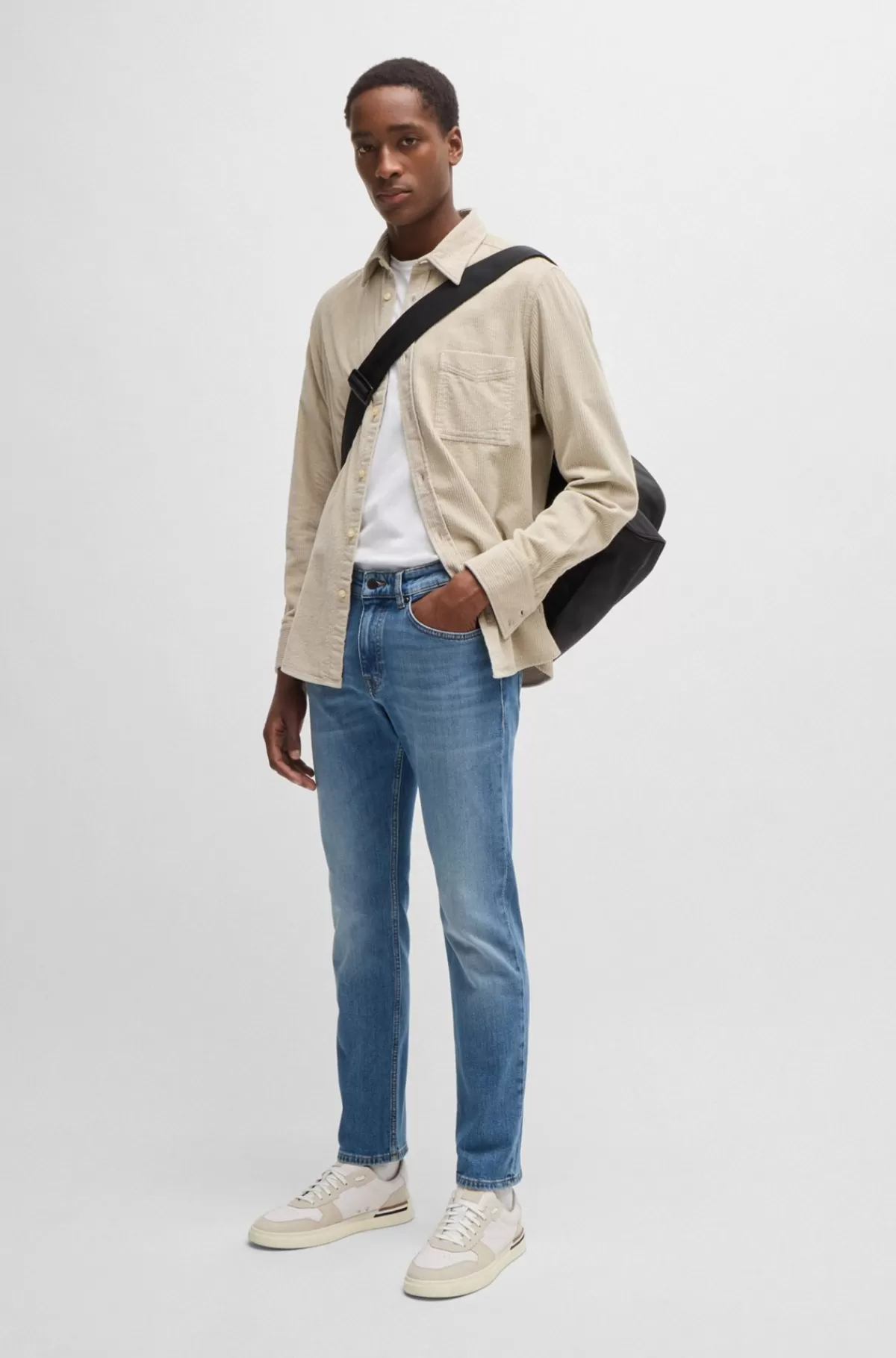 HUGO BOSS Delaware Slim Fit Jeans I Blå Behagelig Denim Med Stræk Turkis Clearance
