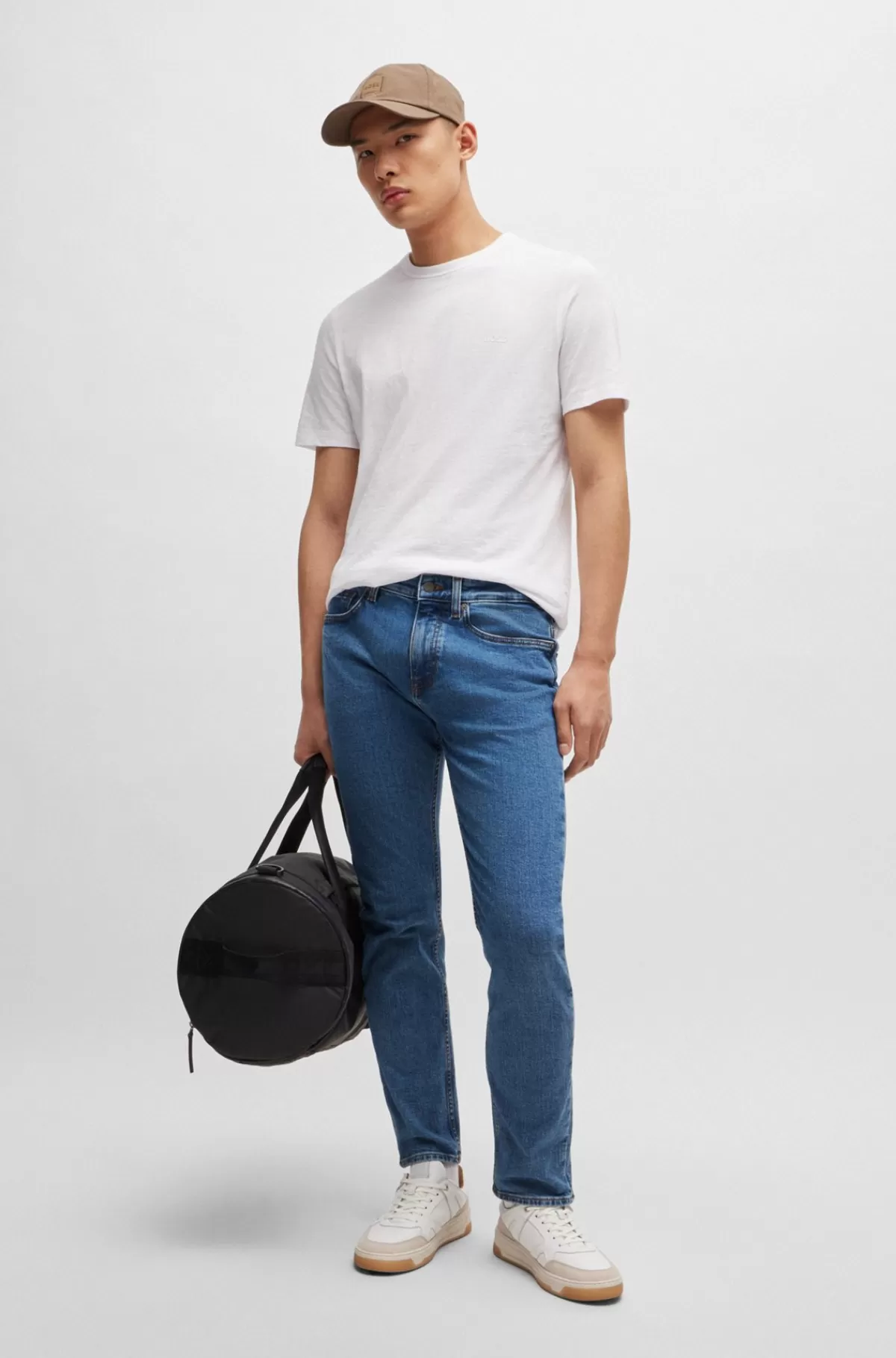 HUGO BOSS Delaware Slim Fit Jeans I Behagelig Denim Med Stræk Blå Clearance