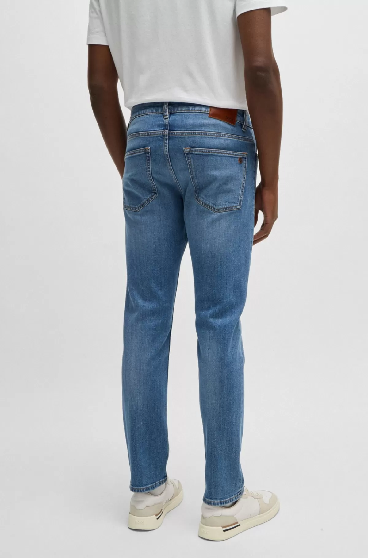 HUGO BOSS Delaware Slim Fit Jeans I Blå Behagelig Denim Med Stræk Turkis Clearance