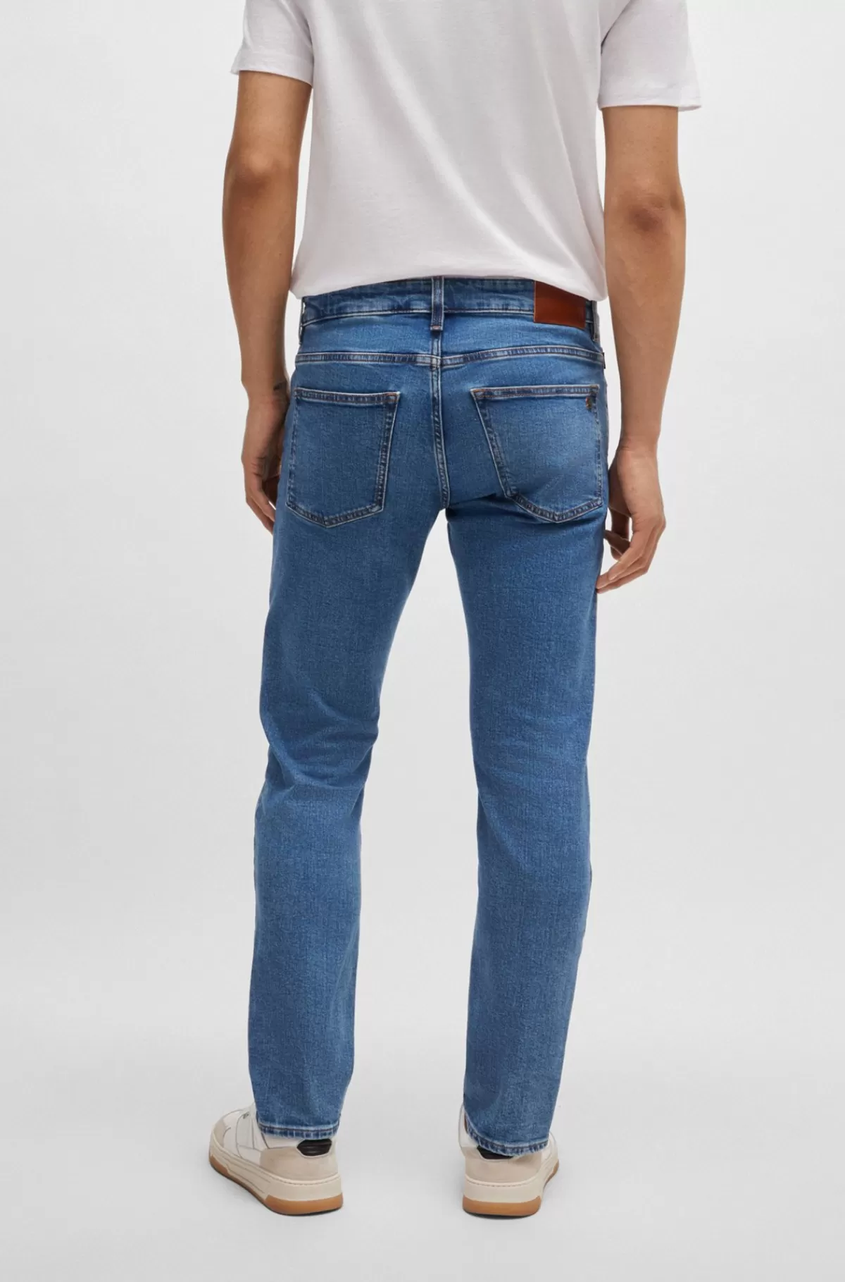 HUGO BOSS Delaware Slim Fit Jeans I Behagelig Denim Med Stræk Blå Clearance
