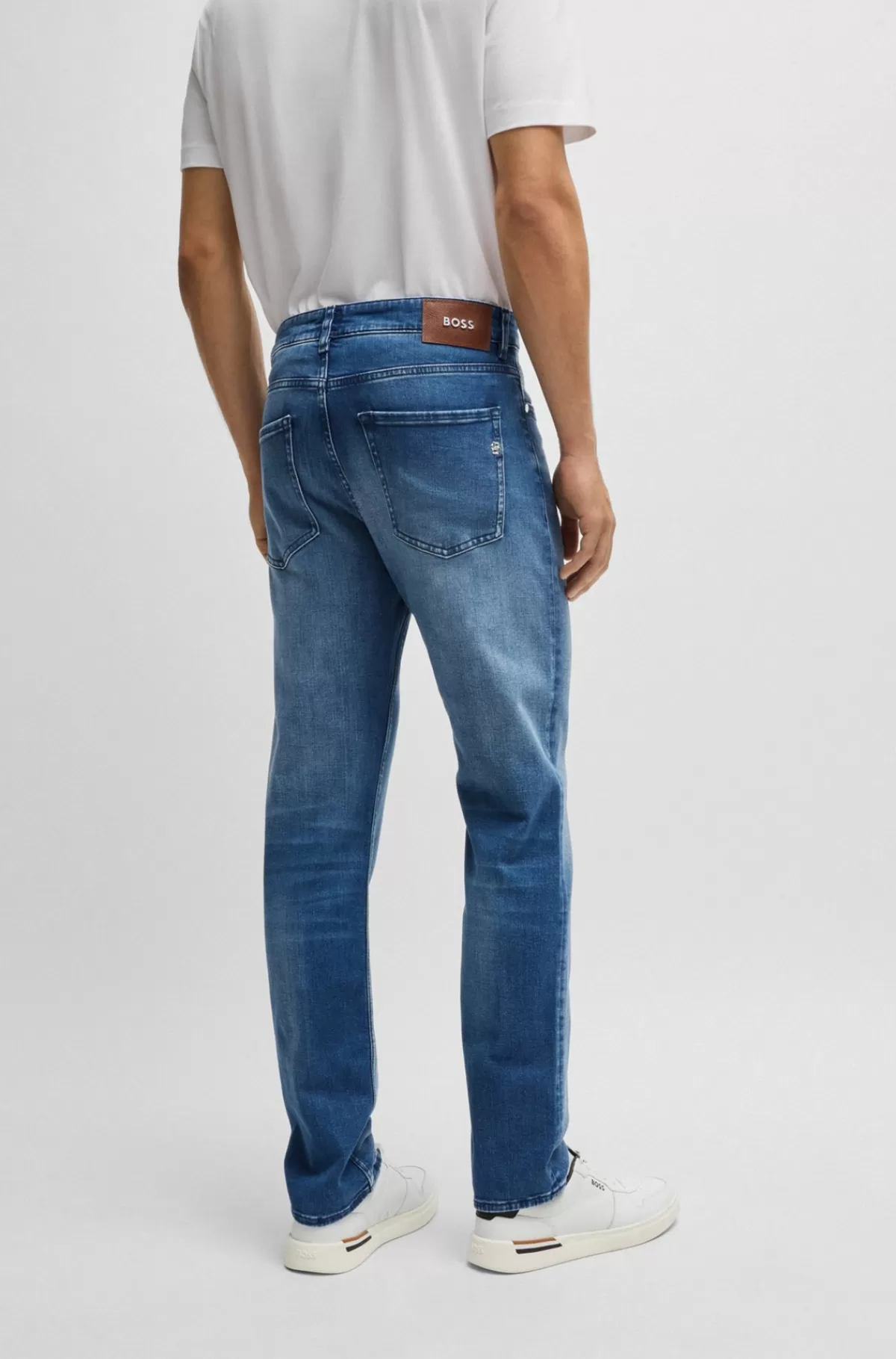 HUGO BOSS Delaware Slim Fit Jeans I Denim, Der Føles Som Kashmiruld Blå Cheap
