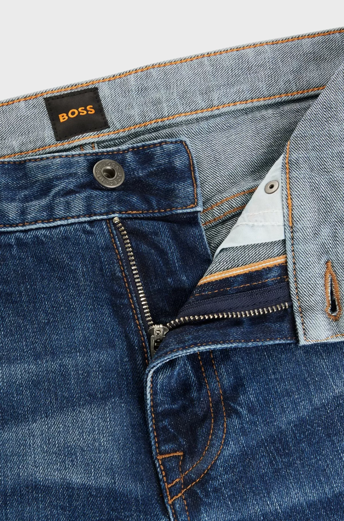 HUGO BOSS Delaware Slim Fit Jeans I Selvedge-denim Med Behageligt Stræk Blå Cheap