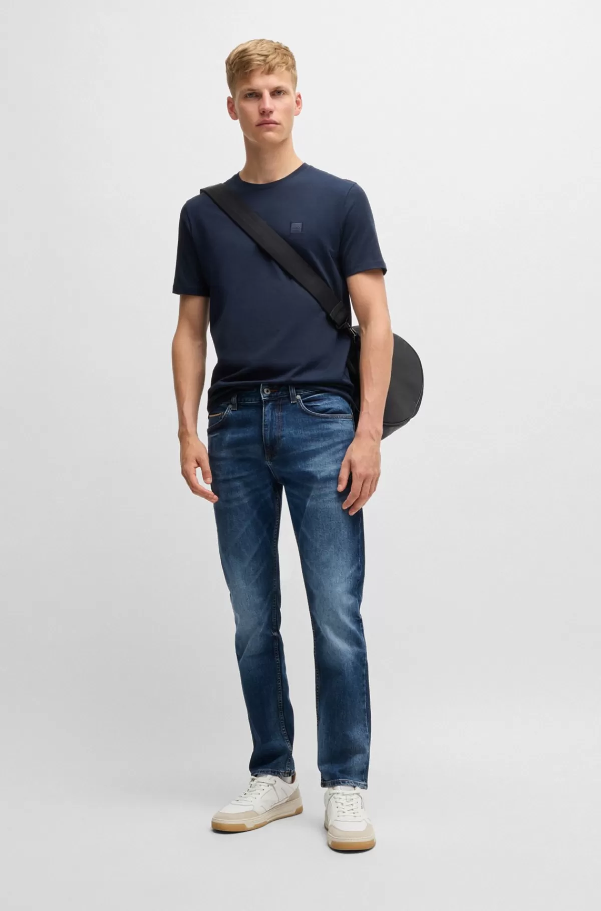 HUGO BOSS Delaware Slim Fit Jeans I Selvedge-denim Med Behageligt Stræk Blå Cheap