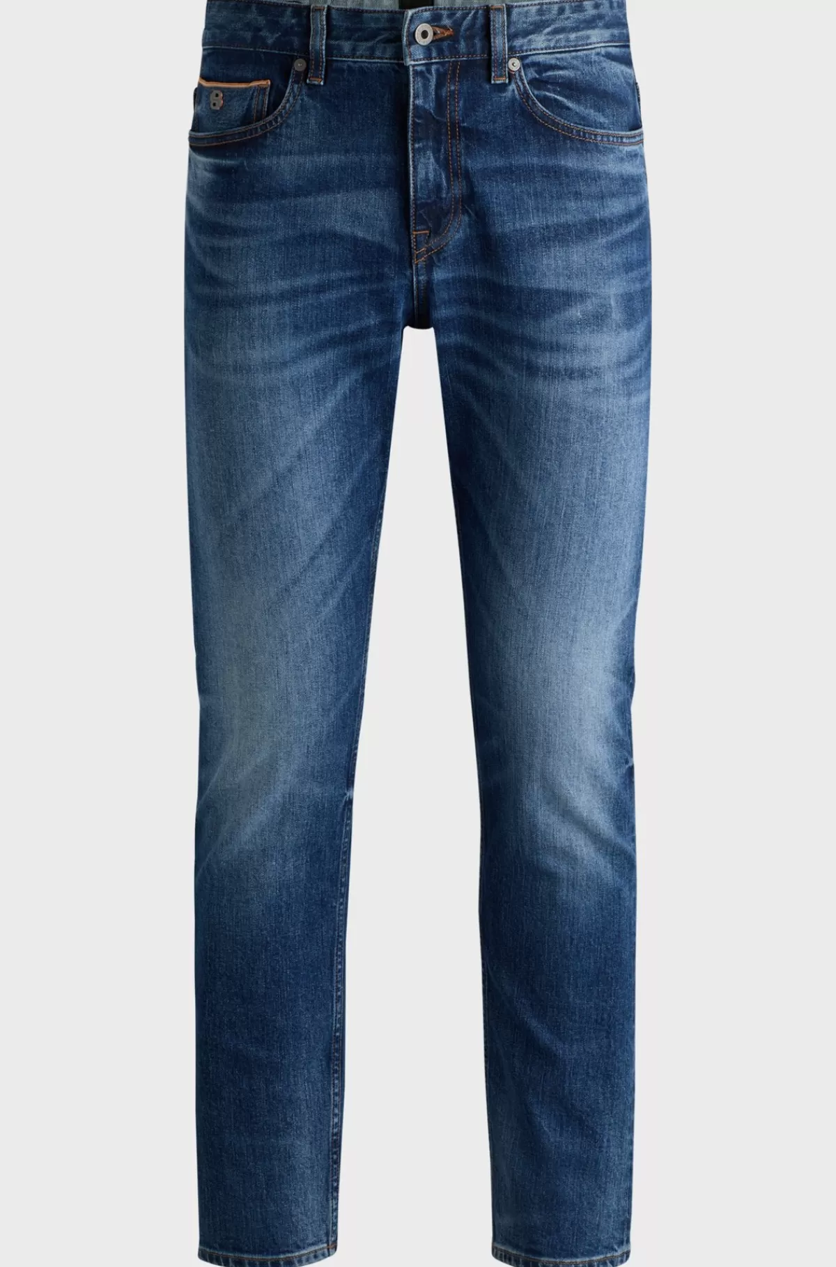 HUGO BOSS Delaware Slim Fit Jeans I Selvedge-denim Med Behageligt Stræk Blå Cheap