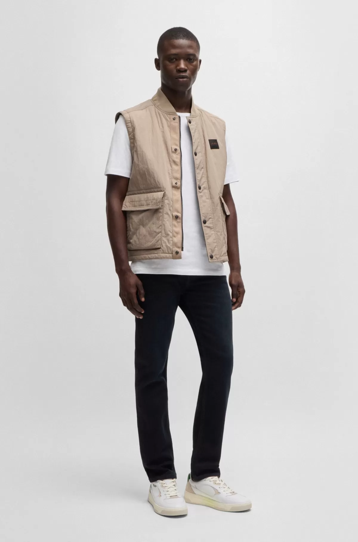 HUGO BOSS Delaware Slim Fit Jeans I Blåsort Denim Med Behageligt Stræk Mørkeblå Outlet