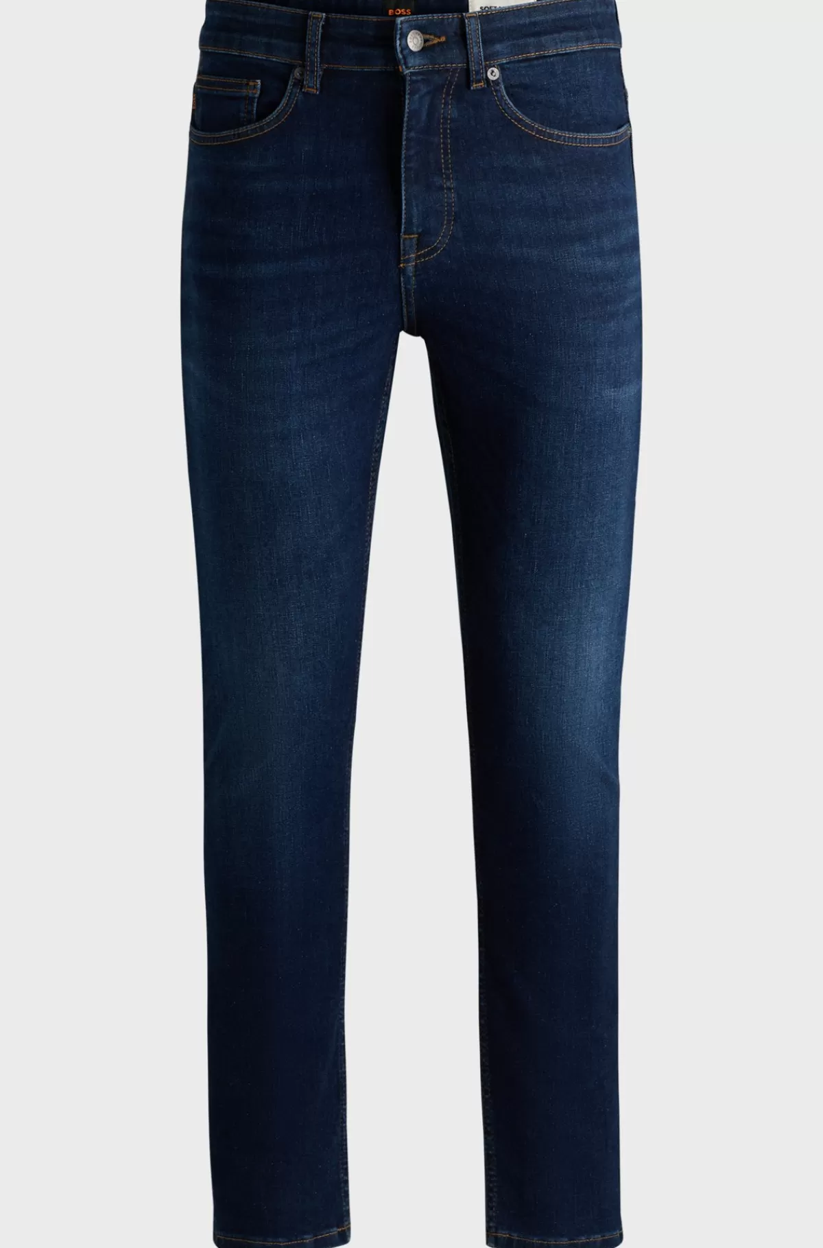HUGO BOSS Delaware Slim Fit Jeans I Denim Med Slub-struktur Og Ekstra Stræk Blå New