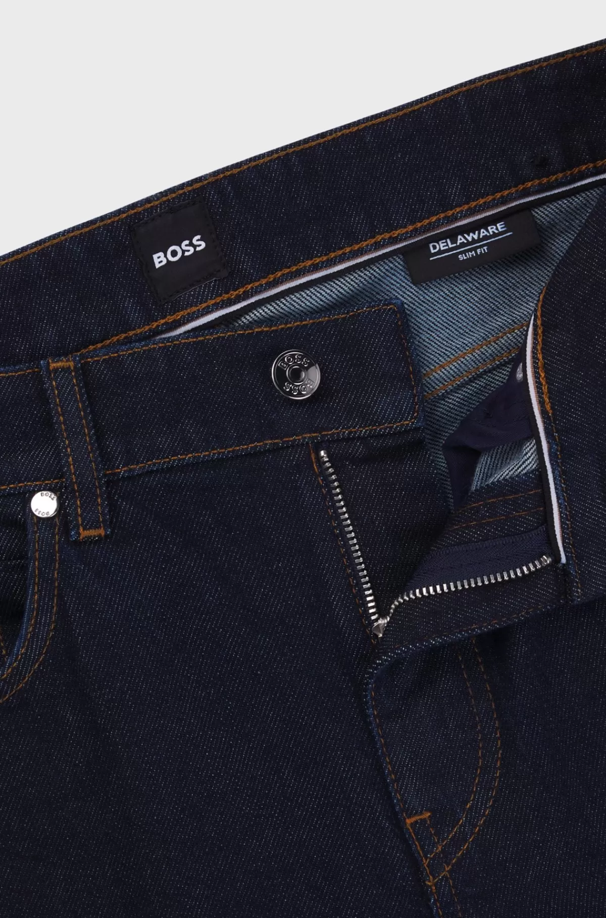 HUGO BOSS Delaware Slim Fit Jeans I Denim Med Behageligt Stræk Mørkeblå New
