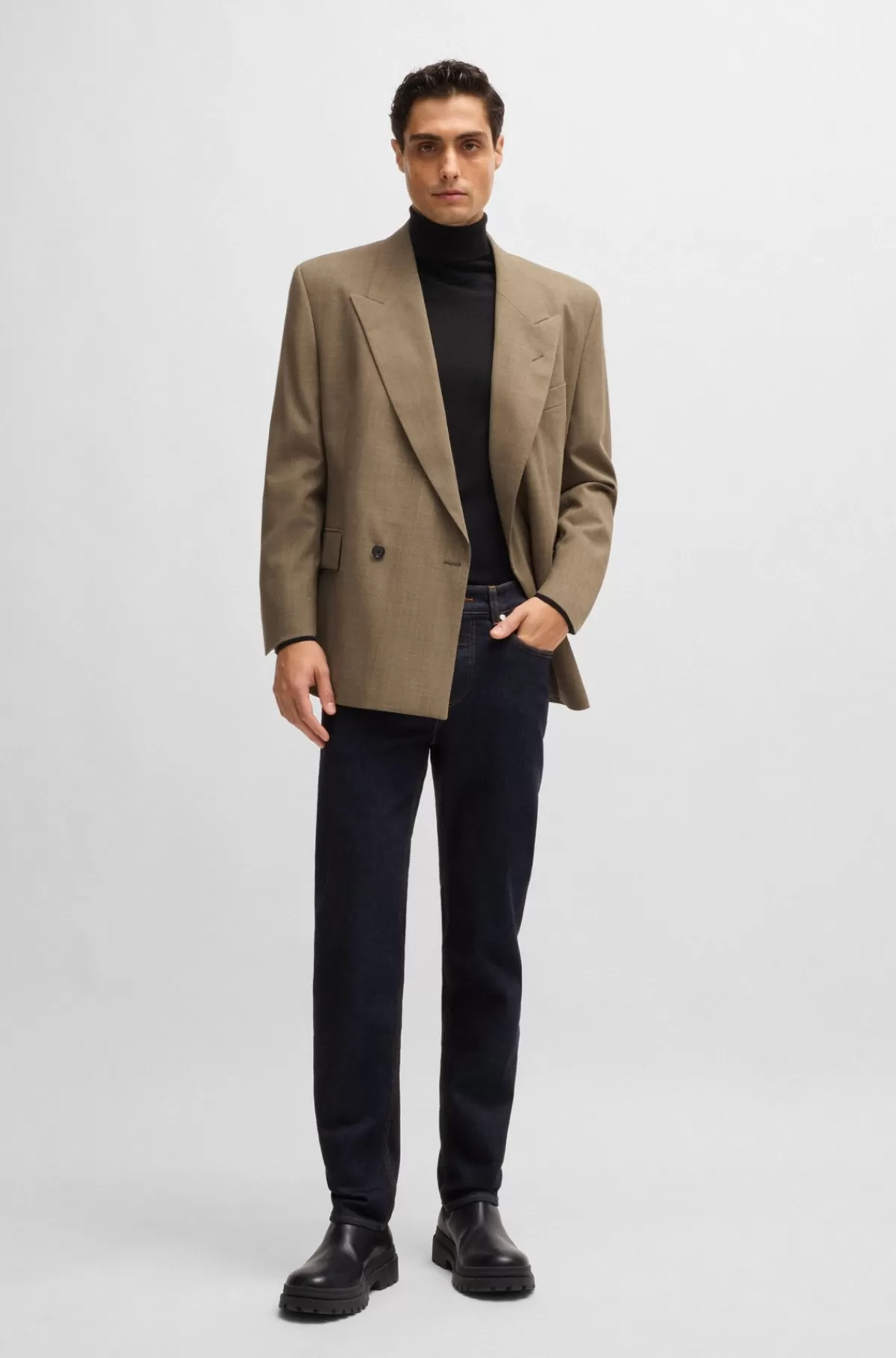 HUGO BOSS Delaware Slim Fit Jeans I Denim Med Behageligt Stræk Mørkeblå New