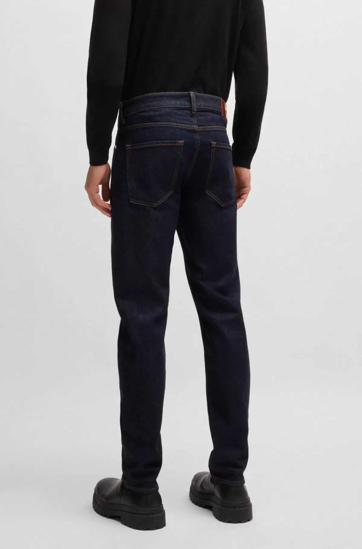 HUGO BOSS Delaware Slim Fit Jeans I Denim Med Behageligt Stræk Mørkeblå New