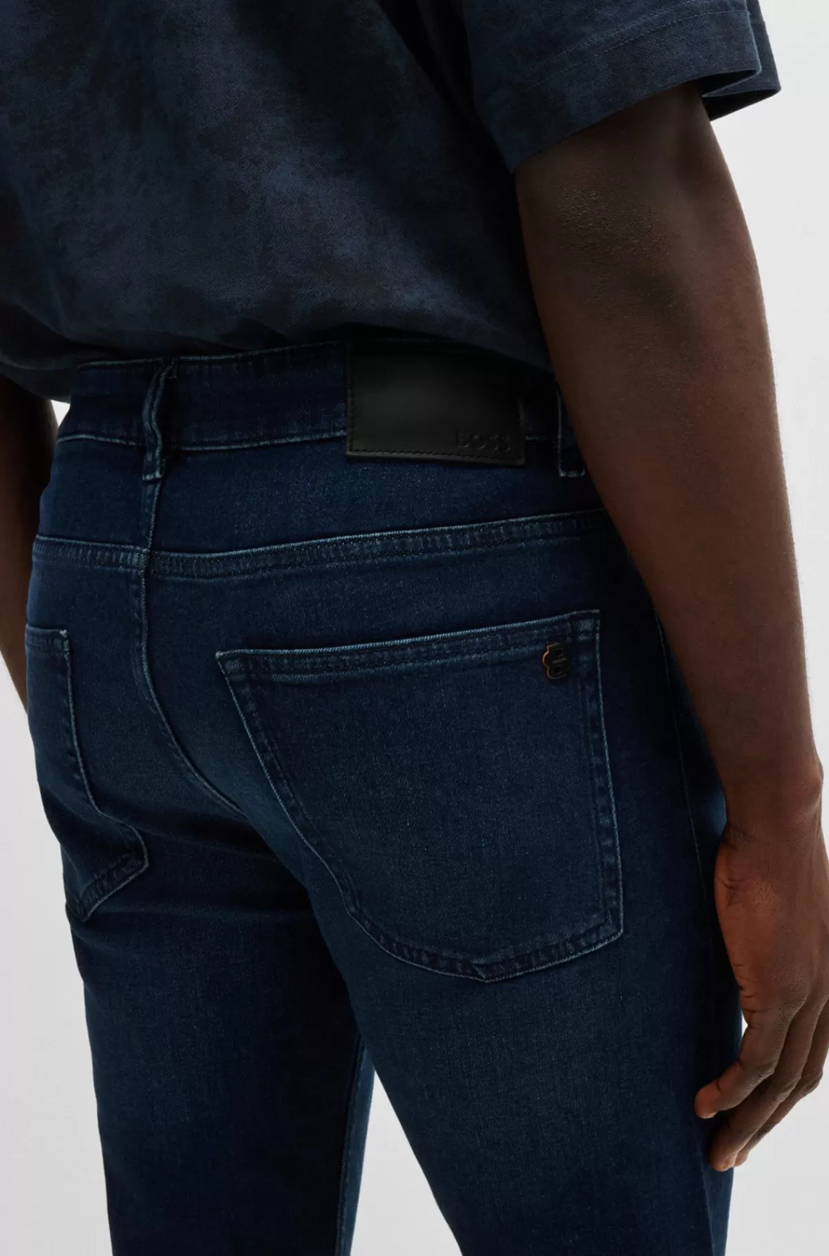 HUGO BOSS Delaware Slim Fit Jeans I Denim Med Behageligt Stræk Mørkeblå Store