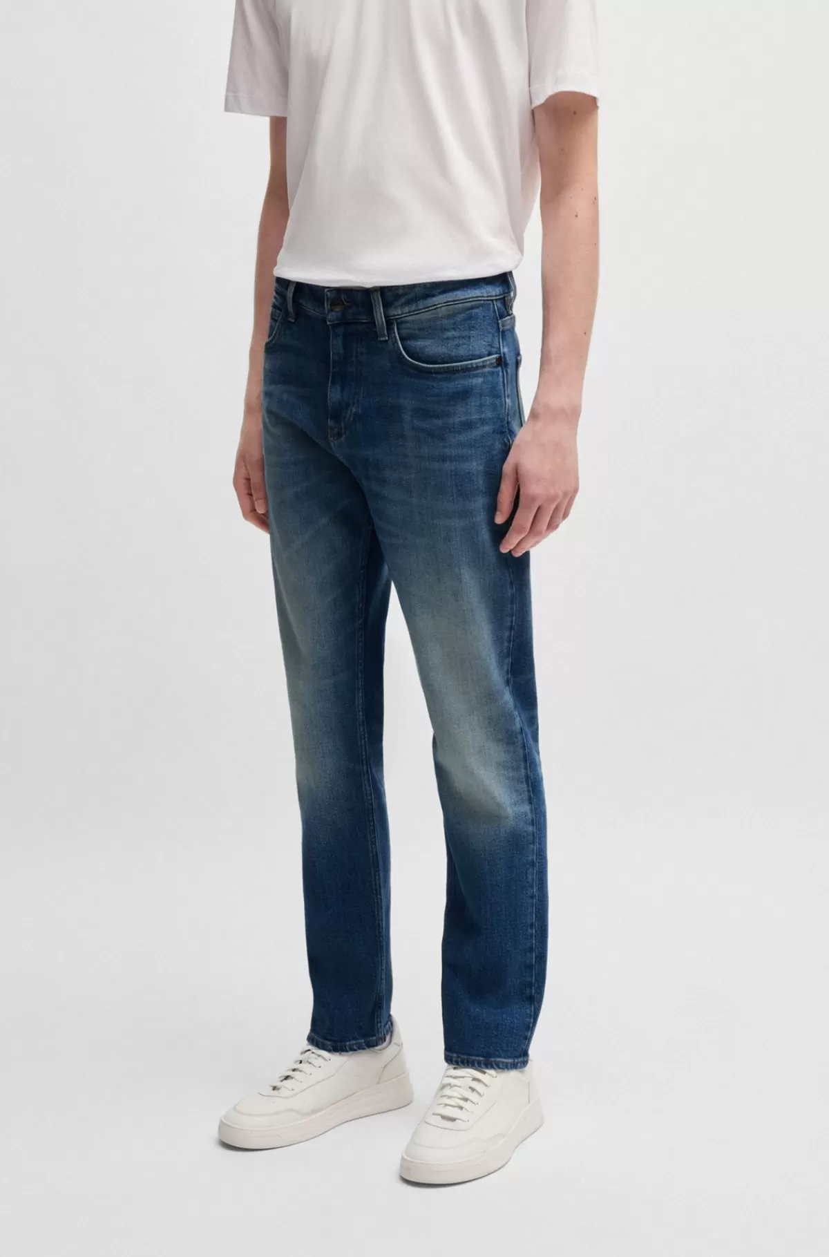 HUGO BOSS Delaware-jeans Med Slim Fit I Denim Med Behageligt Stræk Blå Sale