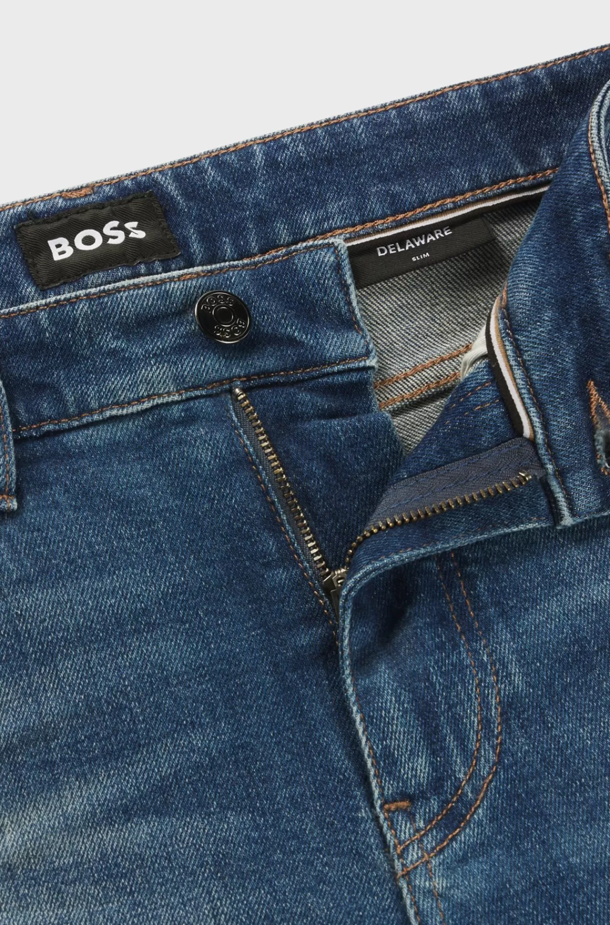 HUGO BOSS Delaware-jeans Med Slim Fit I Denim Med Behageligt Stræk Blå Sale