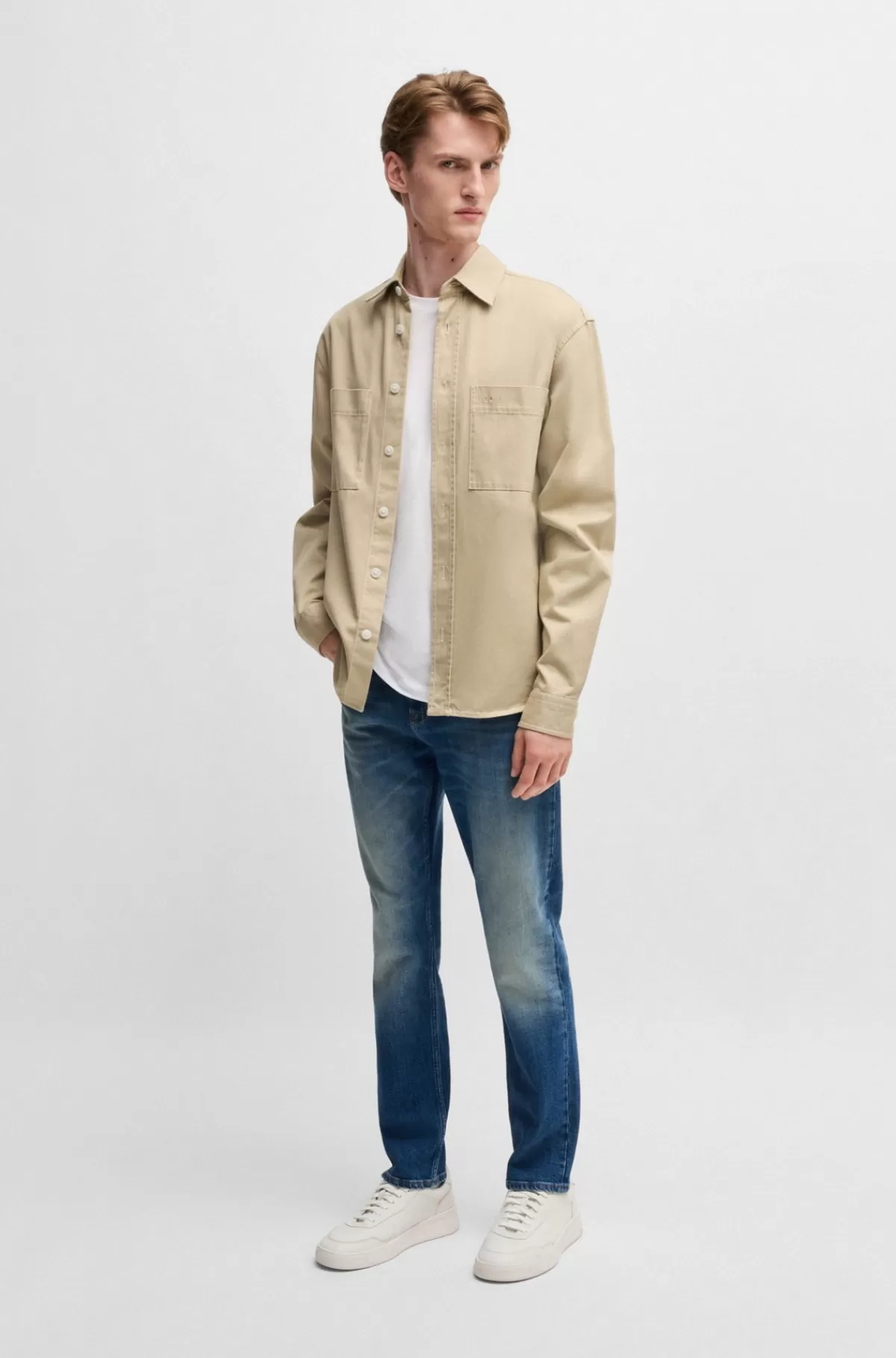 HUGO BOSS Delaware-jeans Med Slim Fit I Denim Med Behageligt Stræk Blå Sale