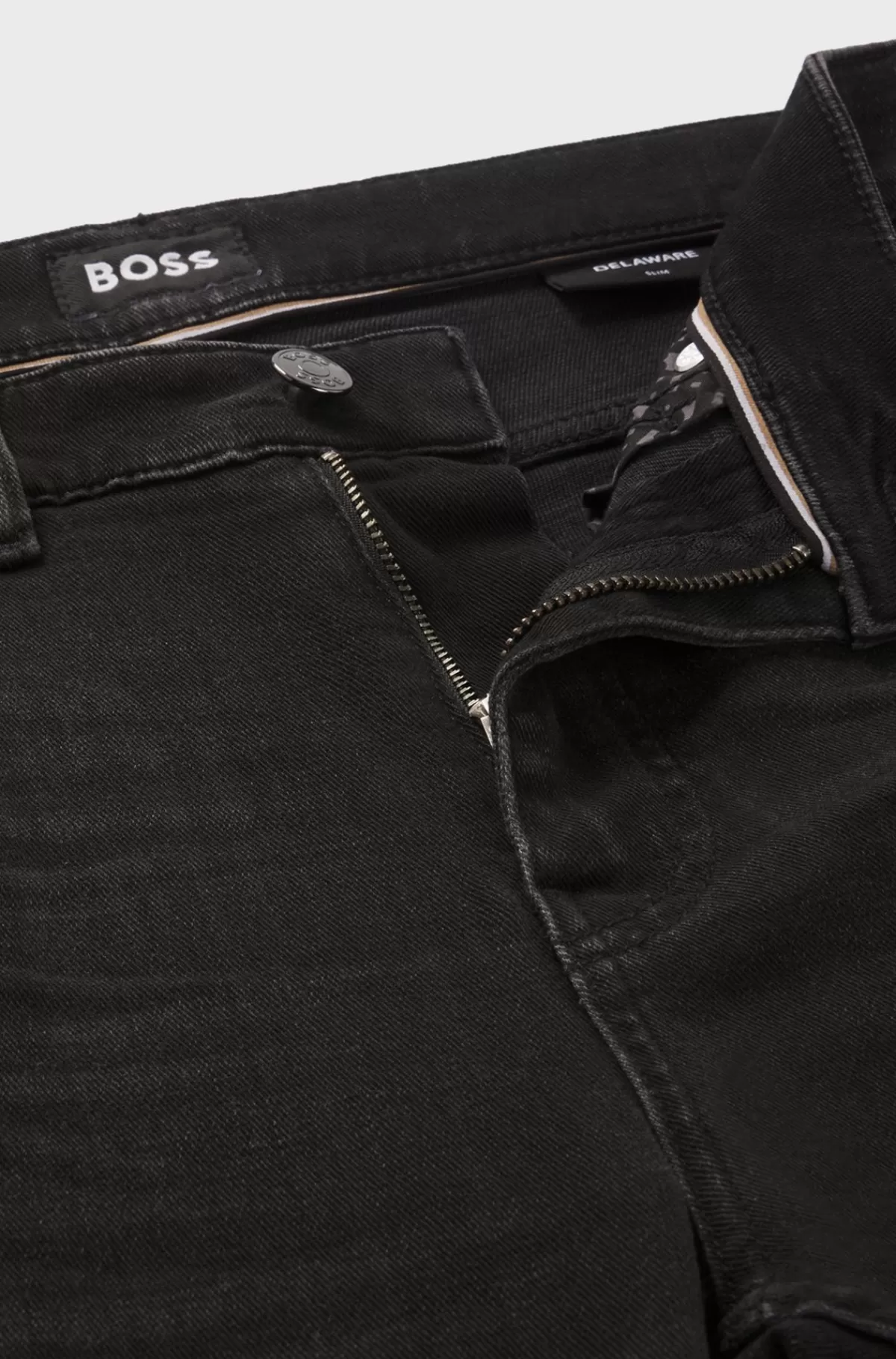 HUGO BOSS Delaware-jeans Med Slim Fit I Ekstra Blød Denim Sort Outlet