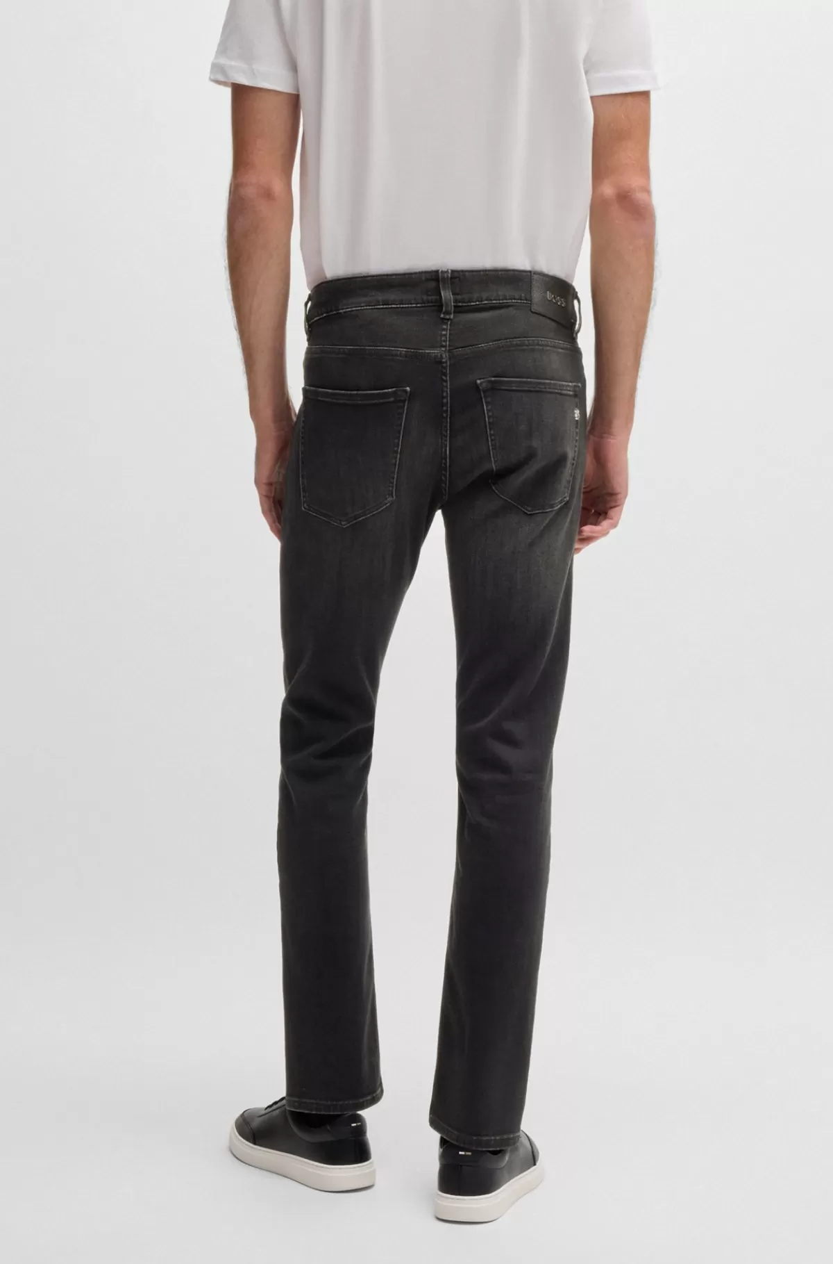 HUGO BOSS Delaware-jeans Med Slim Fit I Ekstra Blød Denim Sort Outlet