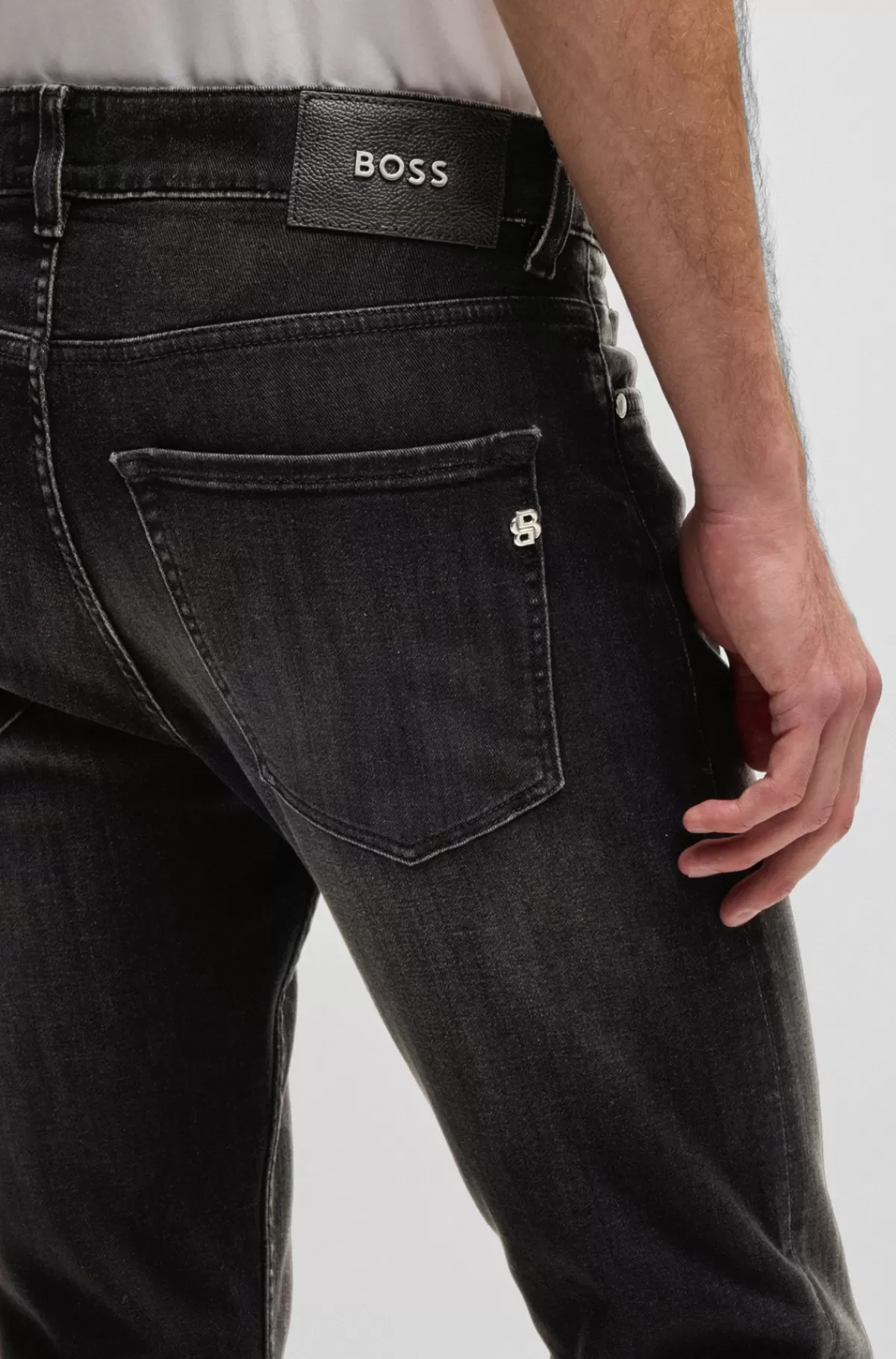 HUGO BOSS Delaware-jeans Med Slim Fit I Ekstra Blød Denim Sort Outlet