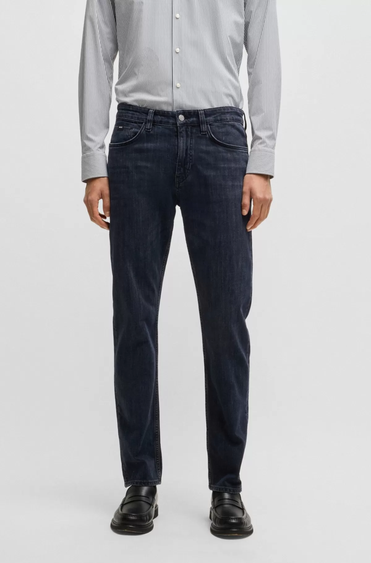 HUGO BOSS Delaware-jeans Med Slim Fit I Denim Med Stræk Mørkeblå Clearance