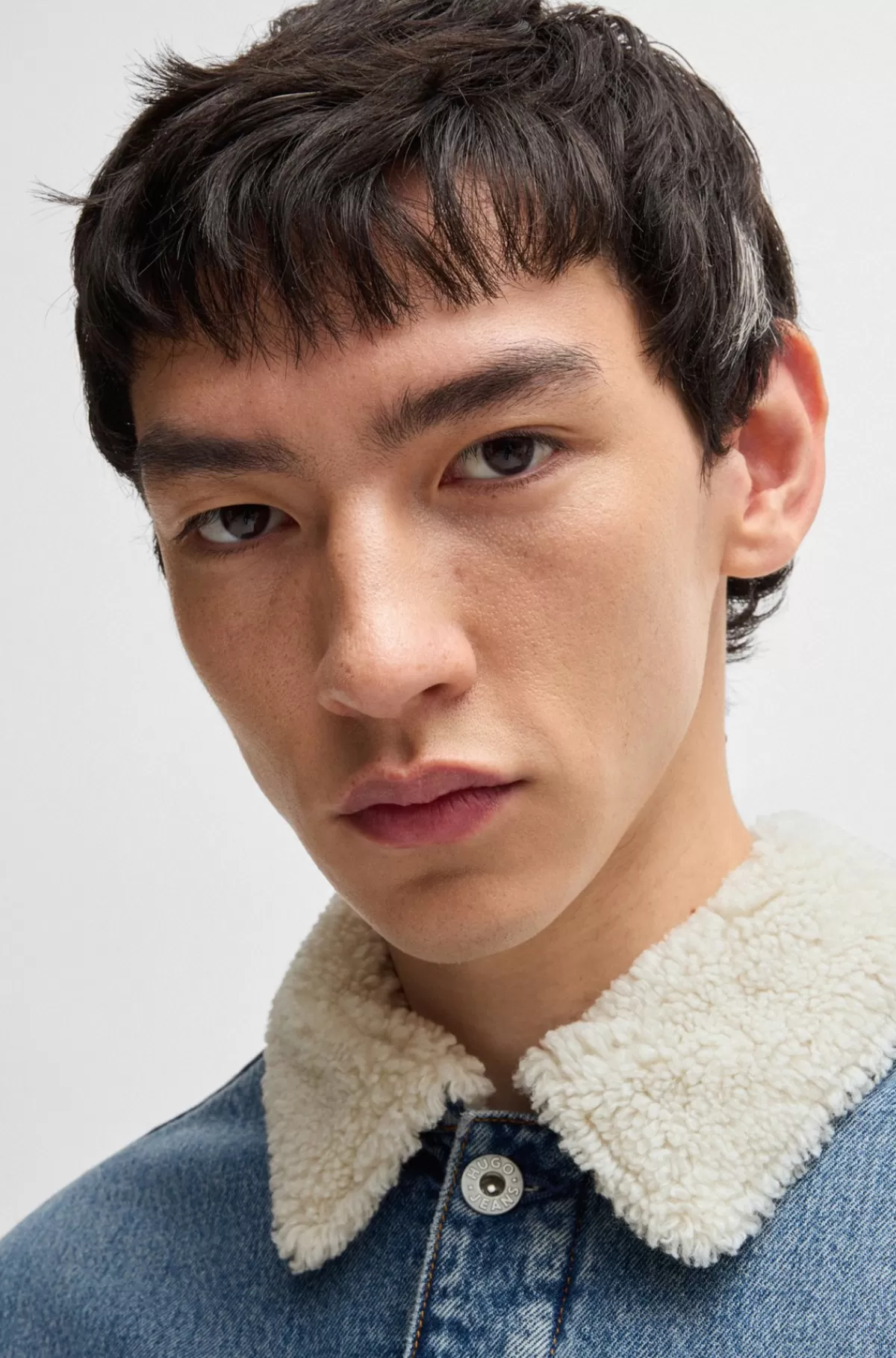 HUGO BOSS Denimjakke Med Regular Fit Og For I Imiteret Pels Blå Flash Sale