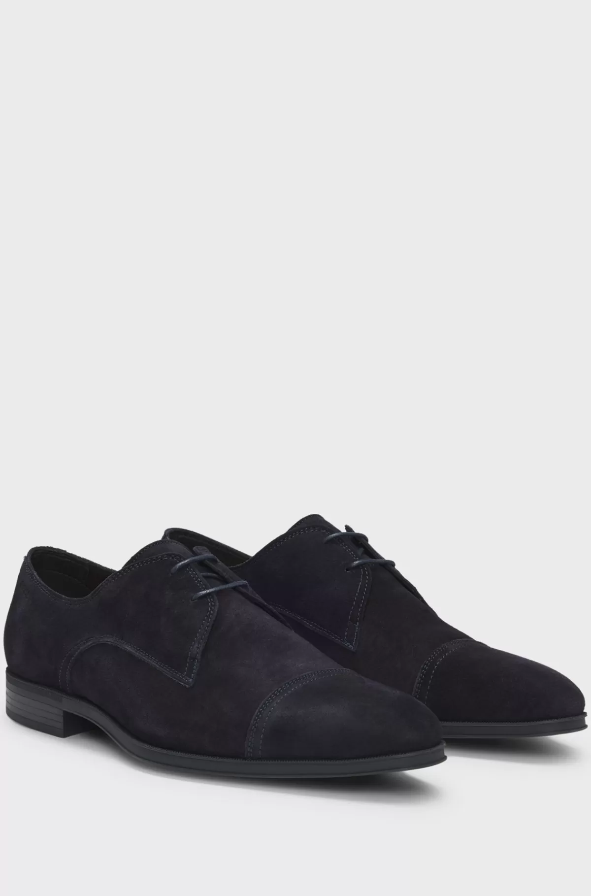 HUGO BOSS Derbysko I Ruskind Med Cap Toe Mørkeblå Flash Sale