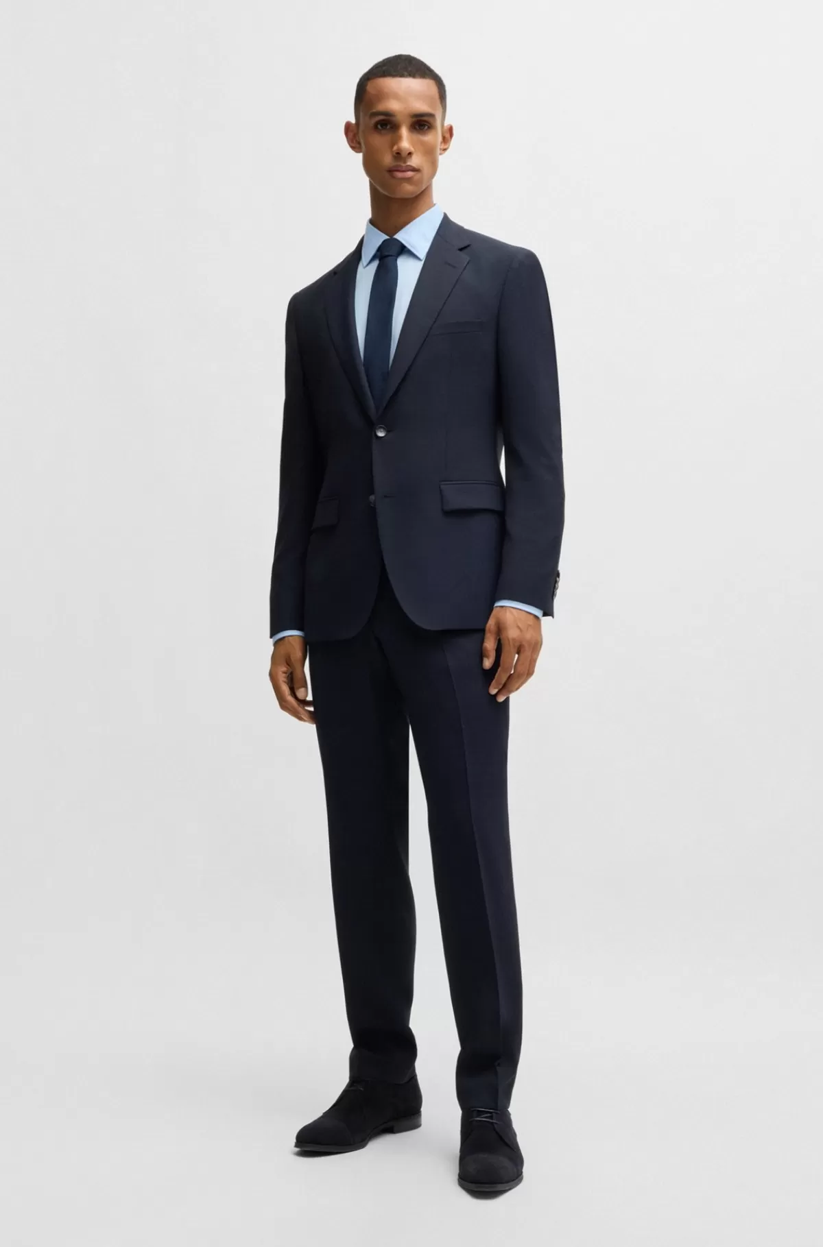 HUGO BOSS Derbysko I Ruskind Med Cap Toe Mørkeblå Flash Sale