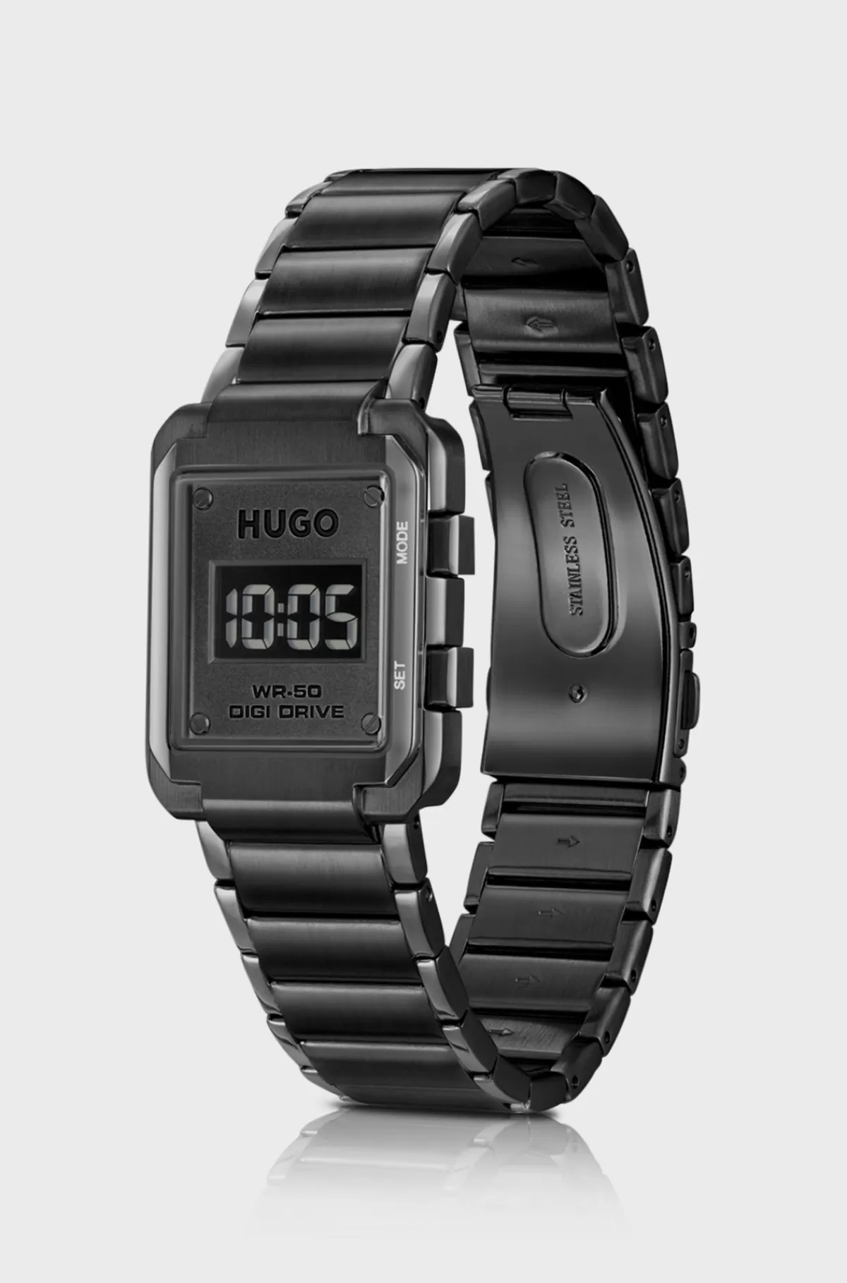 HUGO BOSS Digitalt Armbåndsur Med Kæderem Og Urskive Sort Flash Sale