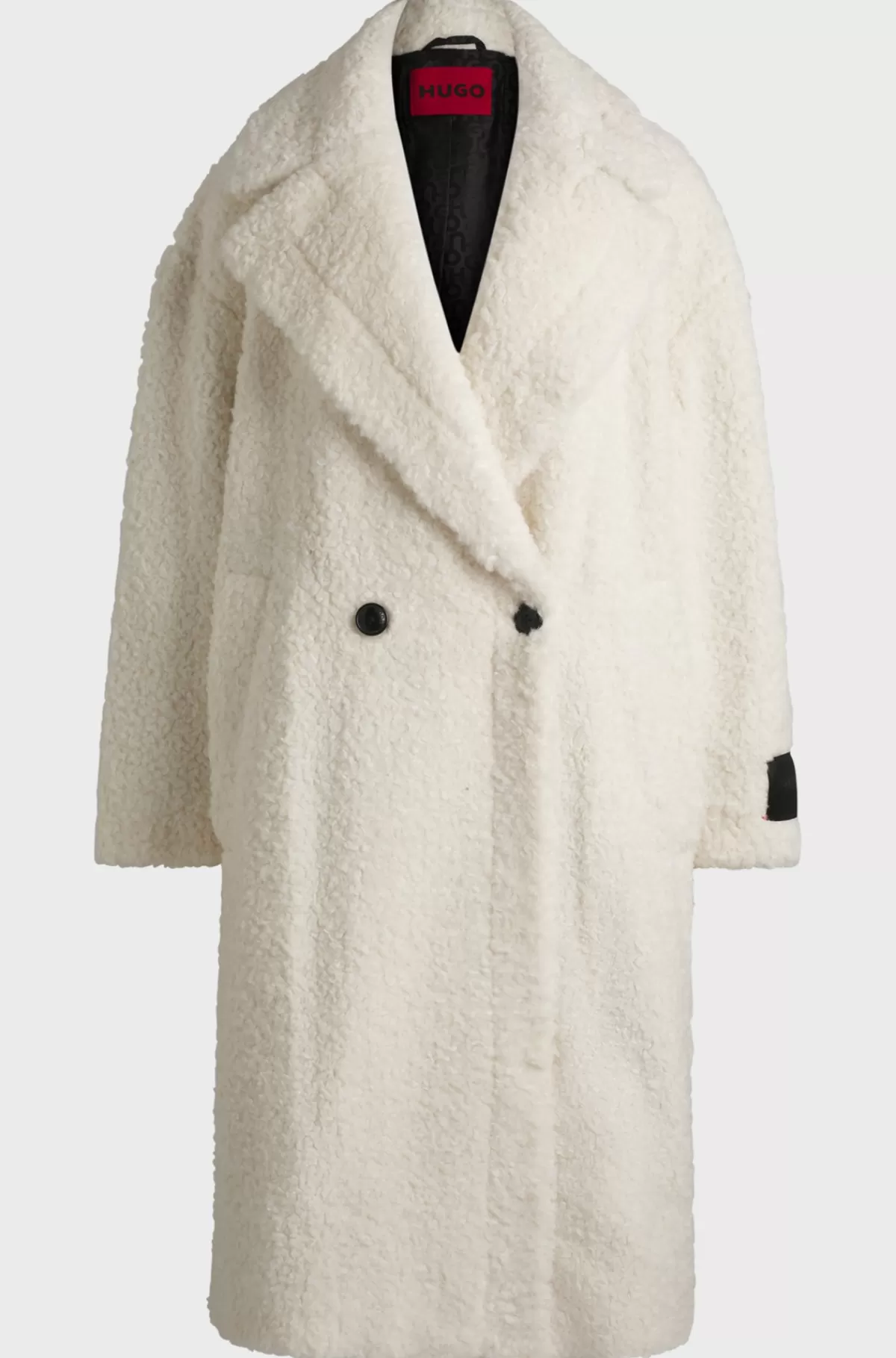 HUGO BOSS Dobbeltradet Frakke Med Oversize Fit I Imiteret Pels Naturlig Best Sale