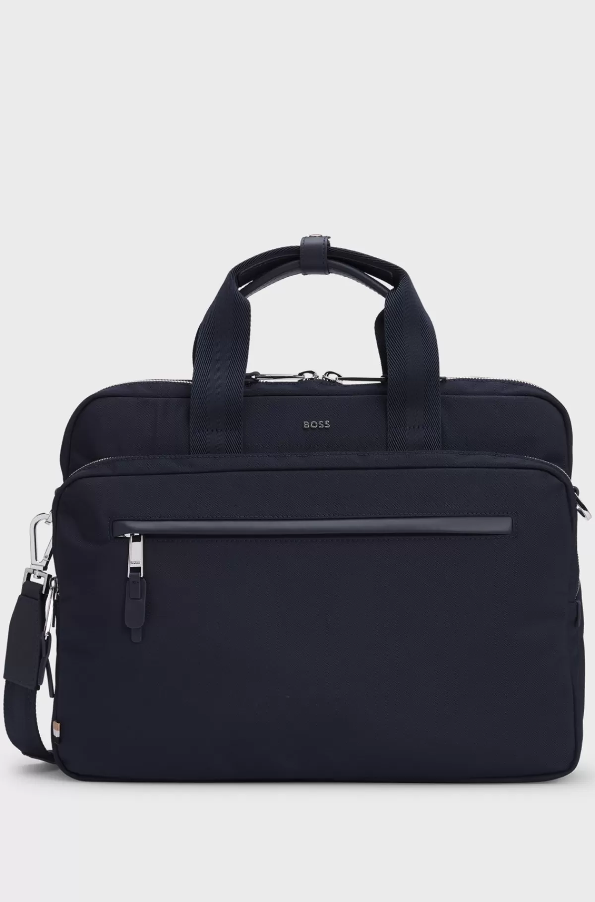 HUGO BOSS Dokumentmappe Med Flere Lommer Og Bogstavlogo Mørkeblå Flash Sale