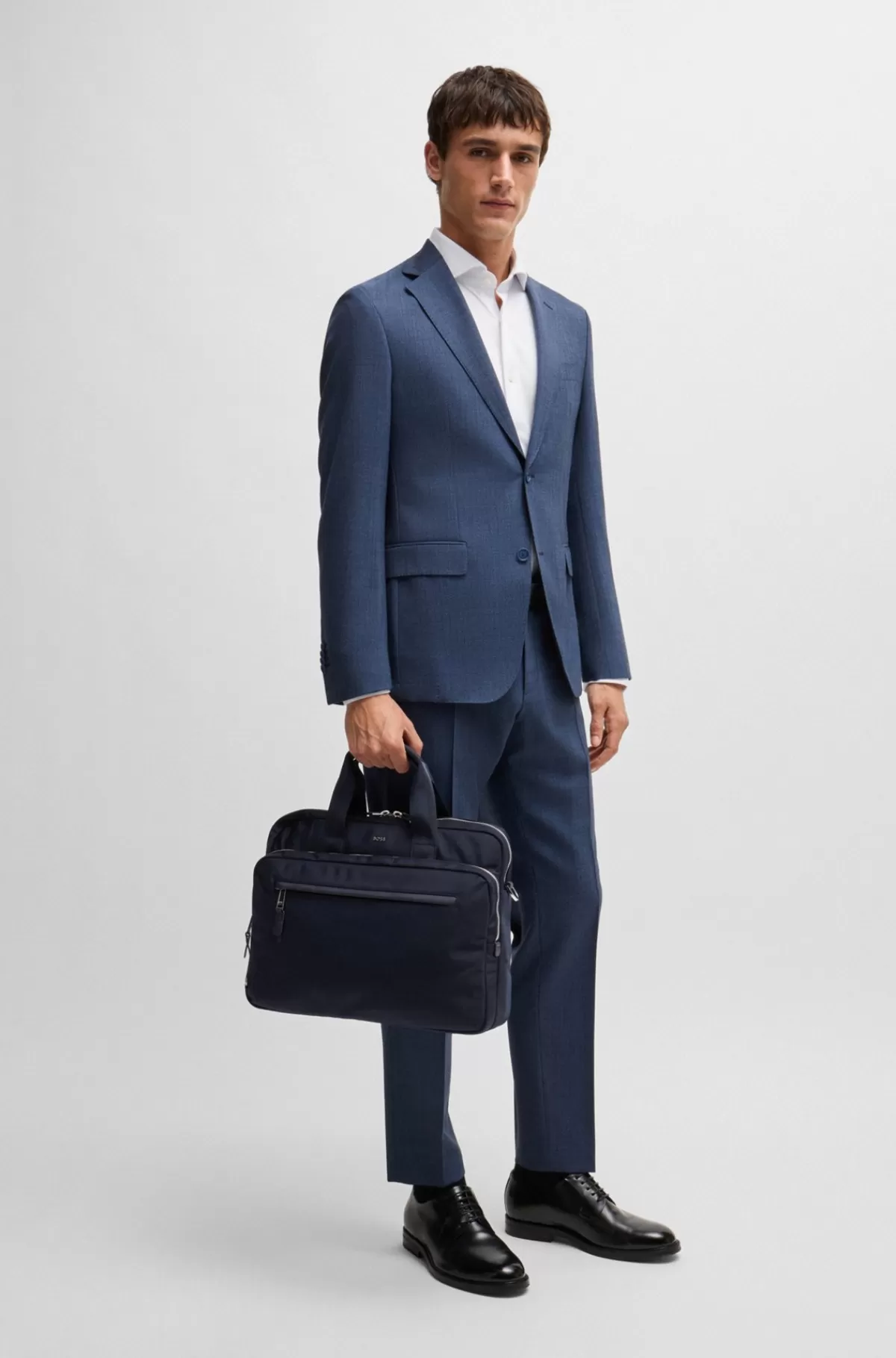 HUGO BOSS Dokumentmappe Med Flere Lommer Og Bogstavlogo Mørkeblå Flash Sale
