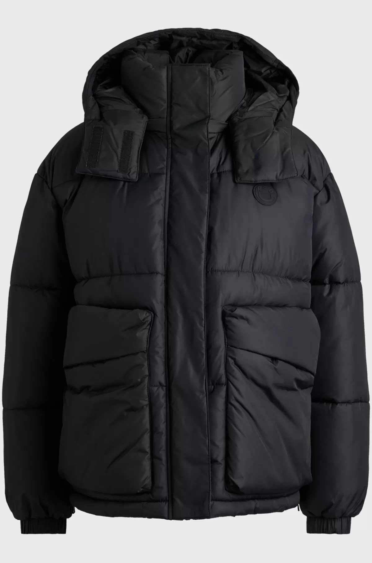 HUGO BOSS Dynejakke Med Aftagelig Hætte Sort Discount