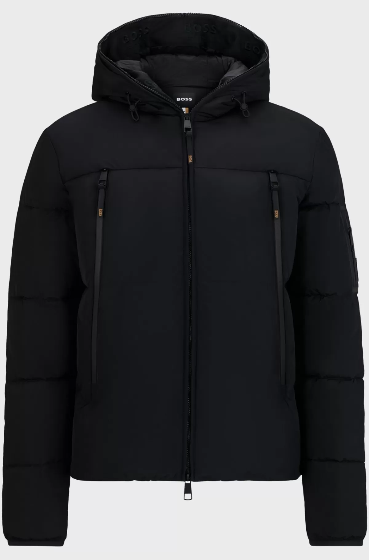 HUGO BOSS Dynejakke Til Hestesport Med Hætte Og Fleeceforede Lommer Sort Sale