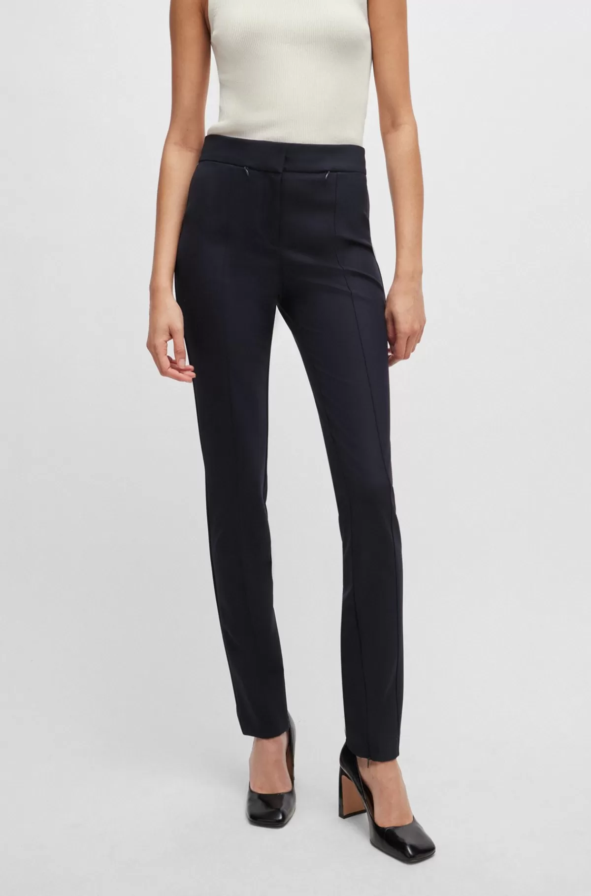 HUGO BOSS Extra Slim Fit Bukser I Hurtigtørrende Stof Med Stræk Mørkeblå Best Sale