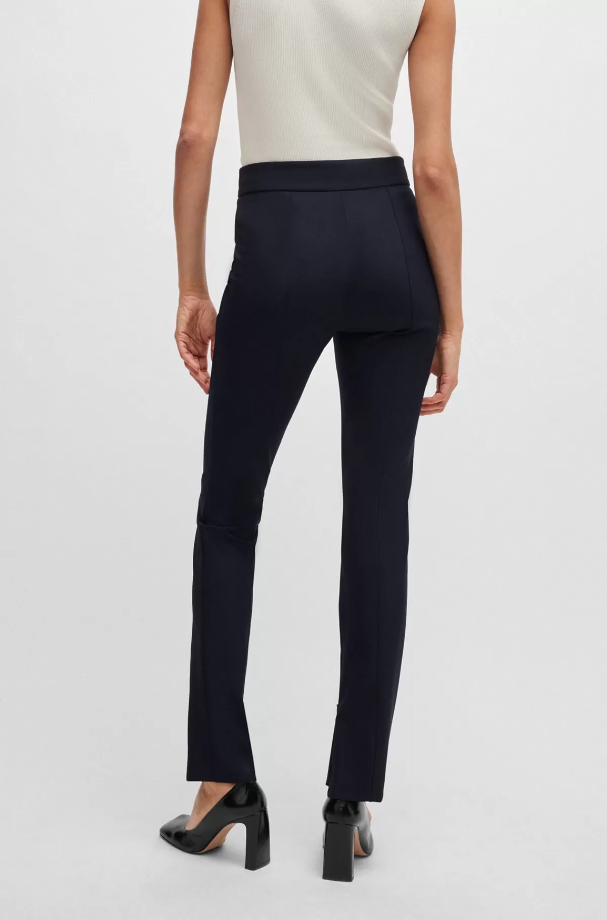 HUGO BOSS Extra Slim Fit Bukser I Hurtigtørrende Stof Med Stræk Mørkeblå Best Sale